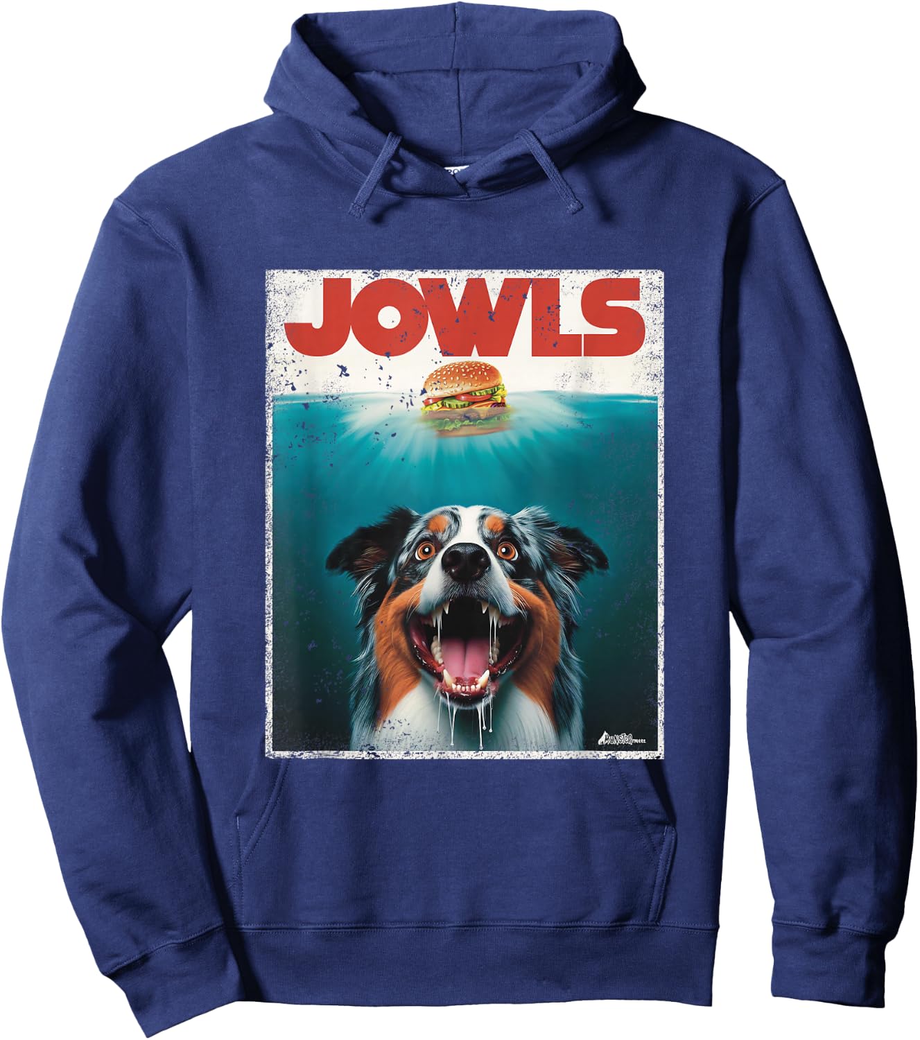 Funny Aussie Jowls Australian Shepherd Fur Baby Mom Dog Dad Hoodie - Hoodie | Navy