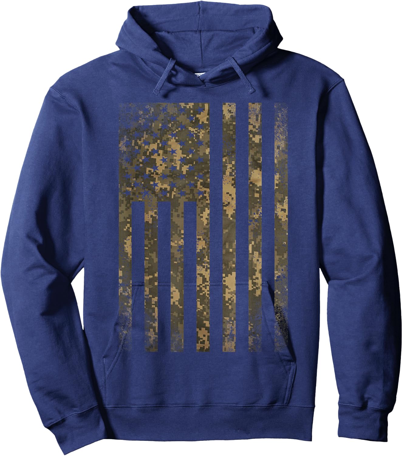 Camouflage American Flag Print Camo Military Tactical Gifts Small Hoodie - Hoodie | Navy