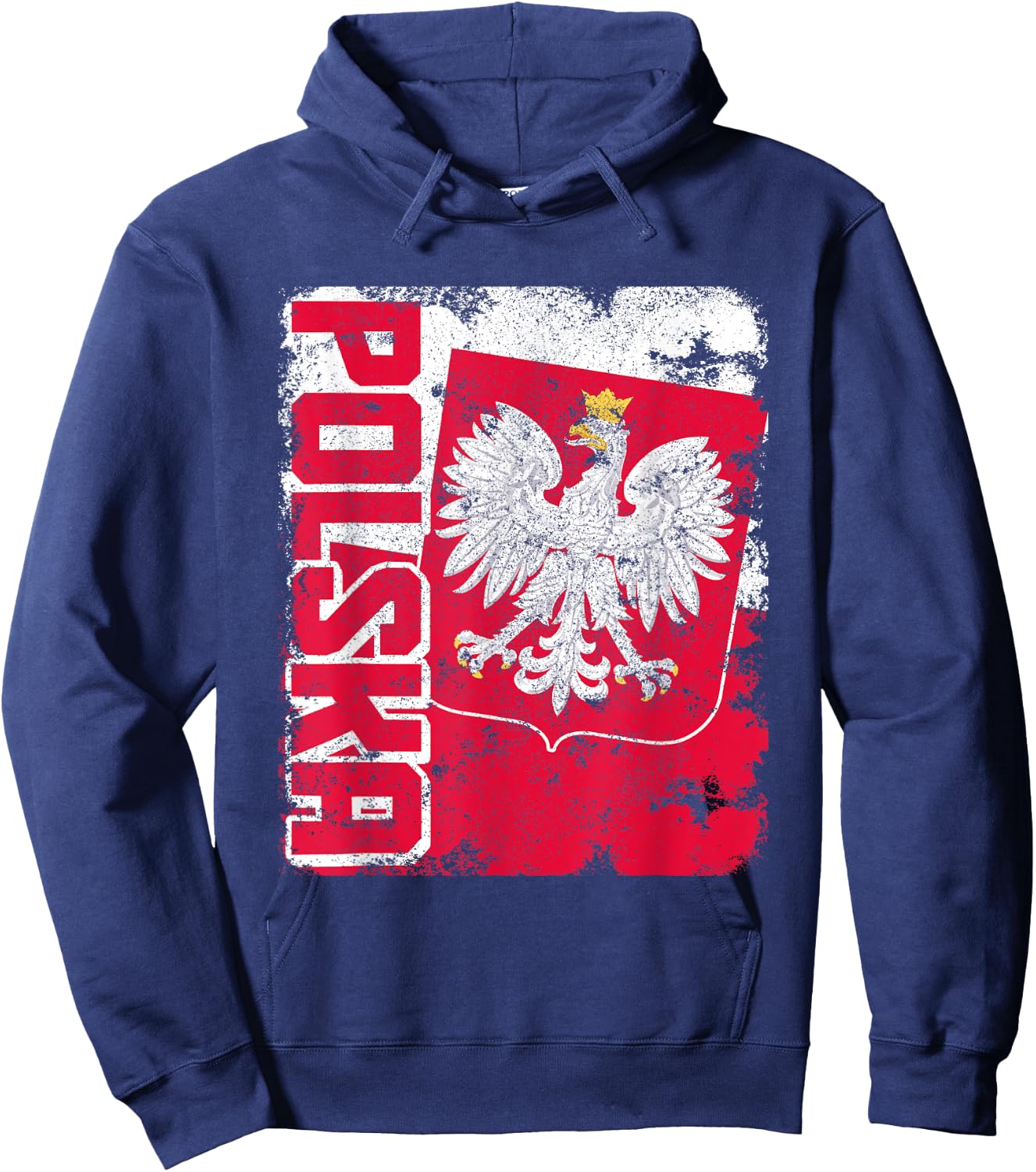 Polska Poland Flag Pride Eagle Polish Roots Hoodie - Hoodie | Navy