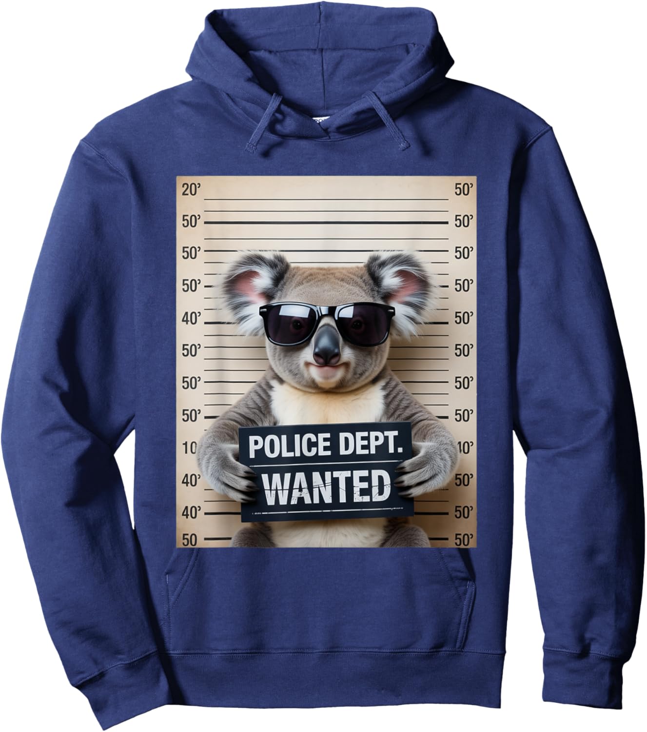 Mugshot Style Art Koala Bear Sunglasses Koalas Hoodie - Hoodie | Navy
