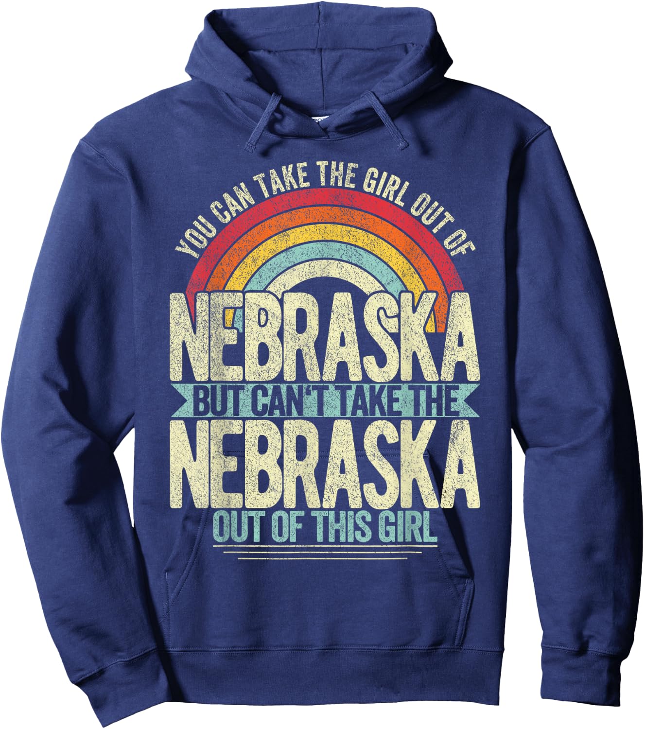 Retro Girl Out Of Nebraska Hometown Home Nebraska Hoodie - Hoodie | Navy