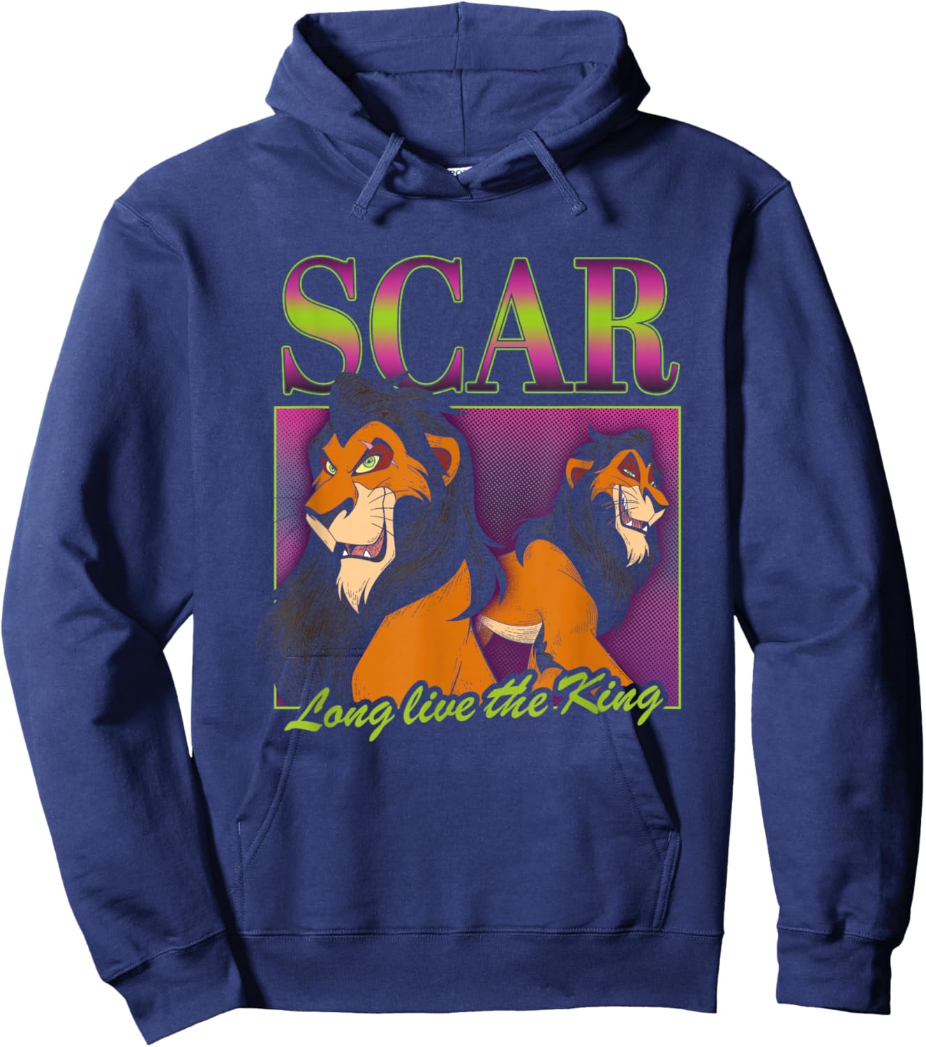 Disney Villains Scar Long Live The King 90s Collage Portrait Hoodie - Hoodie | Navy