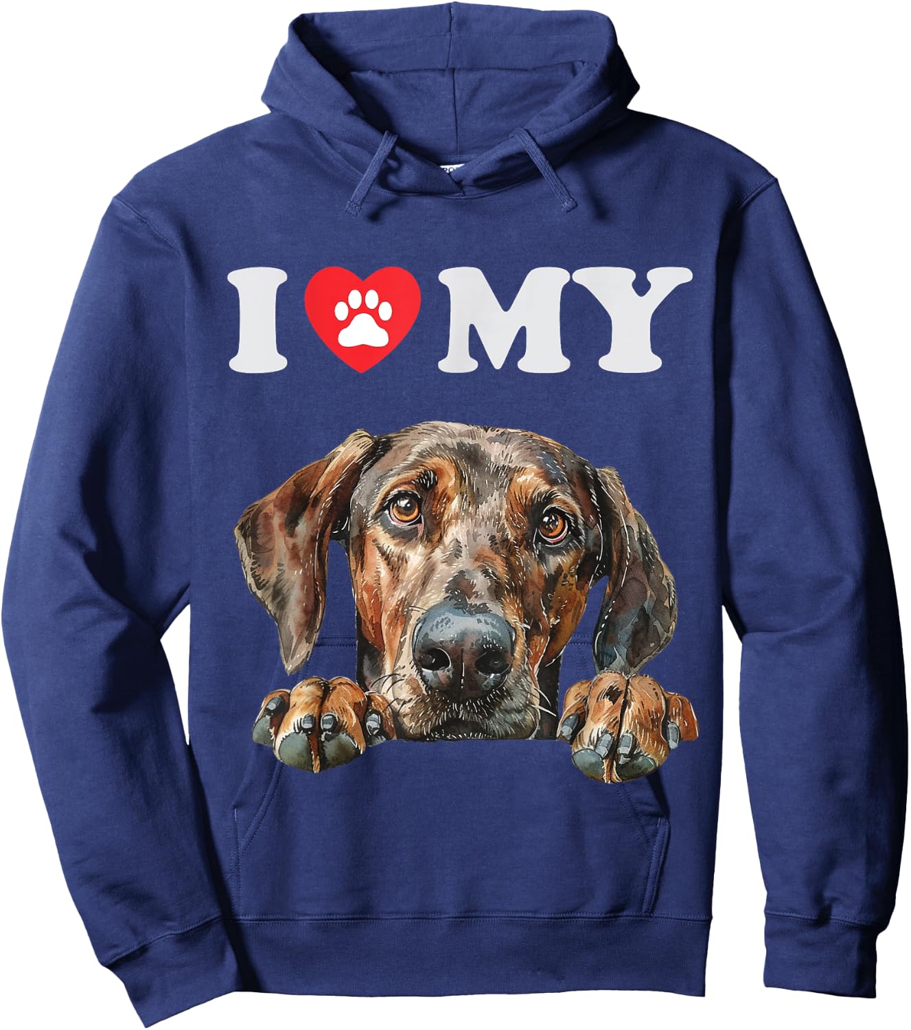 Plott Hound I Heart My Dog Funny Dog Lover Women Kids Hoodie - Hoodie | Navy