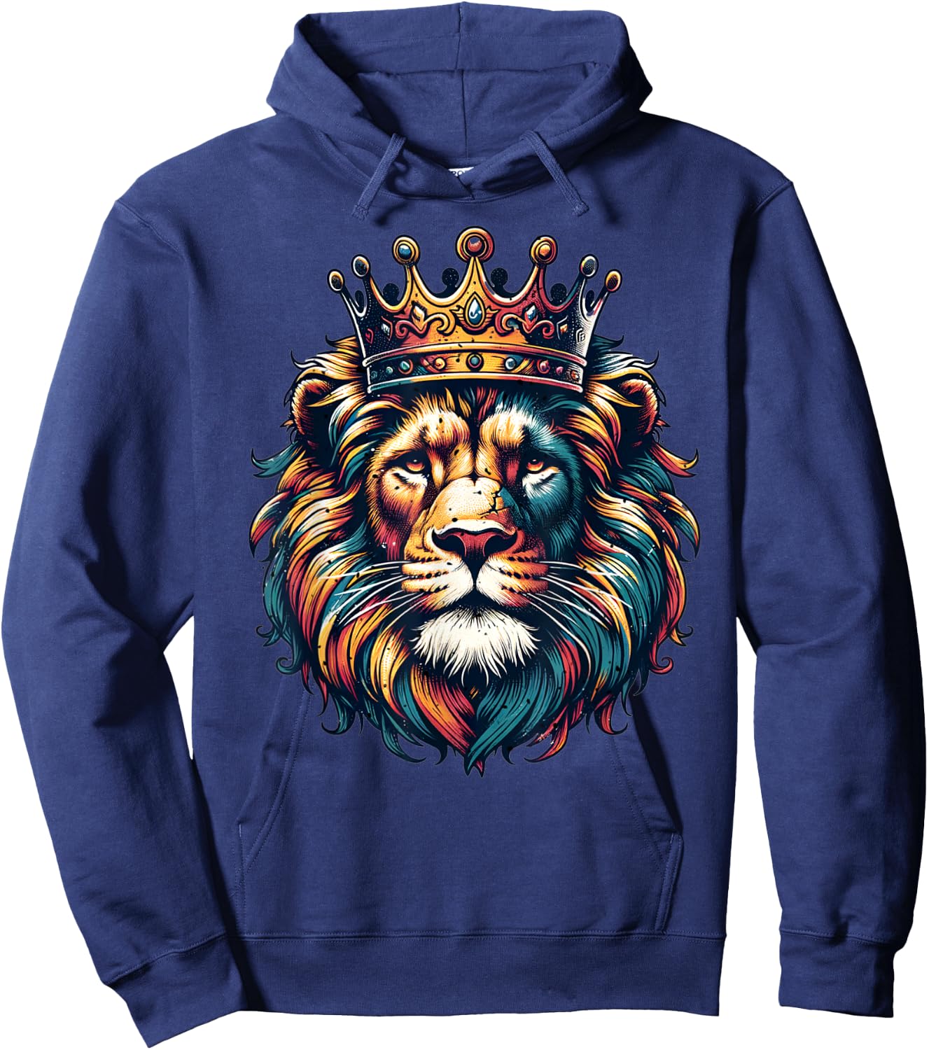 (2 SIDED) Lion of Judah Hebrew Black Israelite Bible Verses Hoodie - Hoodie | Navy