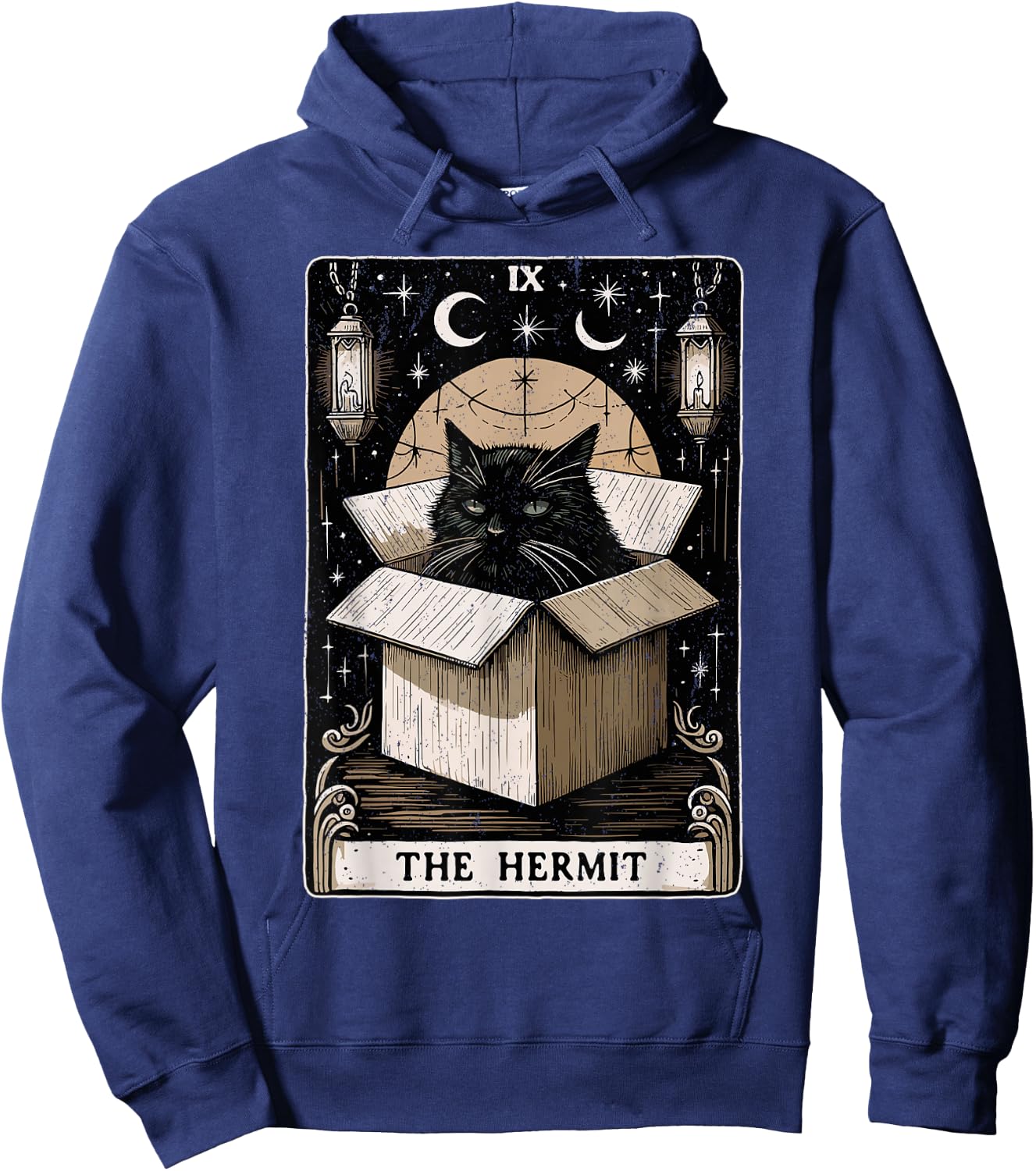 The Hermit Tarot Card Cat Lover Funny Cat Hoodie - Hoodie | Navy