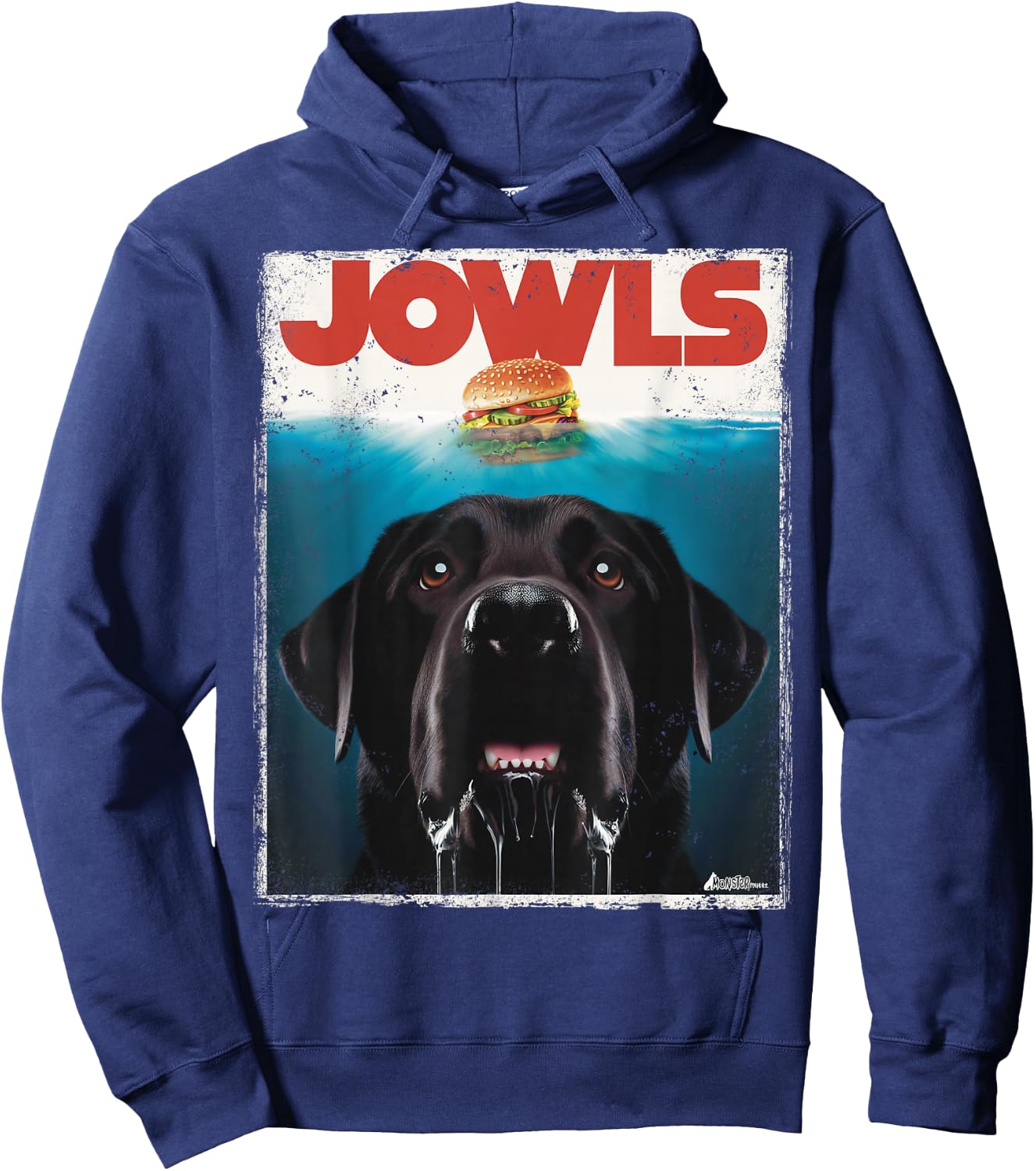 Funny Black Lab Jowls , Labrador Retriever Mom Top, Dad Hoodie - Hoodie | Navy