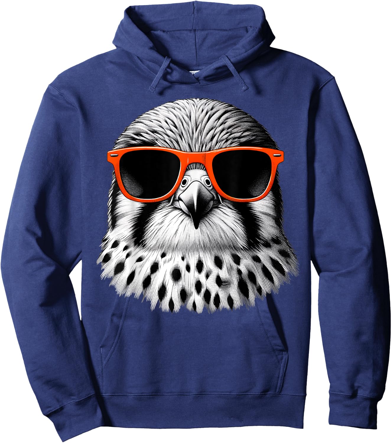 Cool Kestrel Bird Wearing Sunglasses Graphic Art Hoodie - Hoodie | Navy