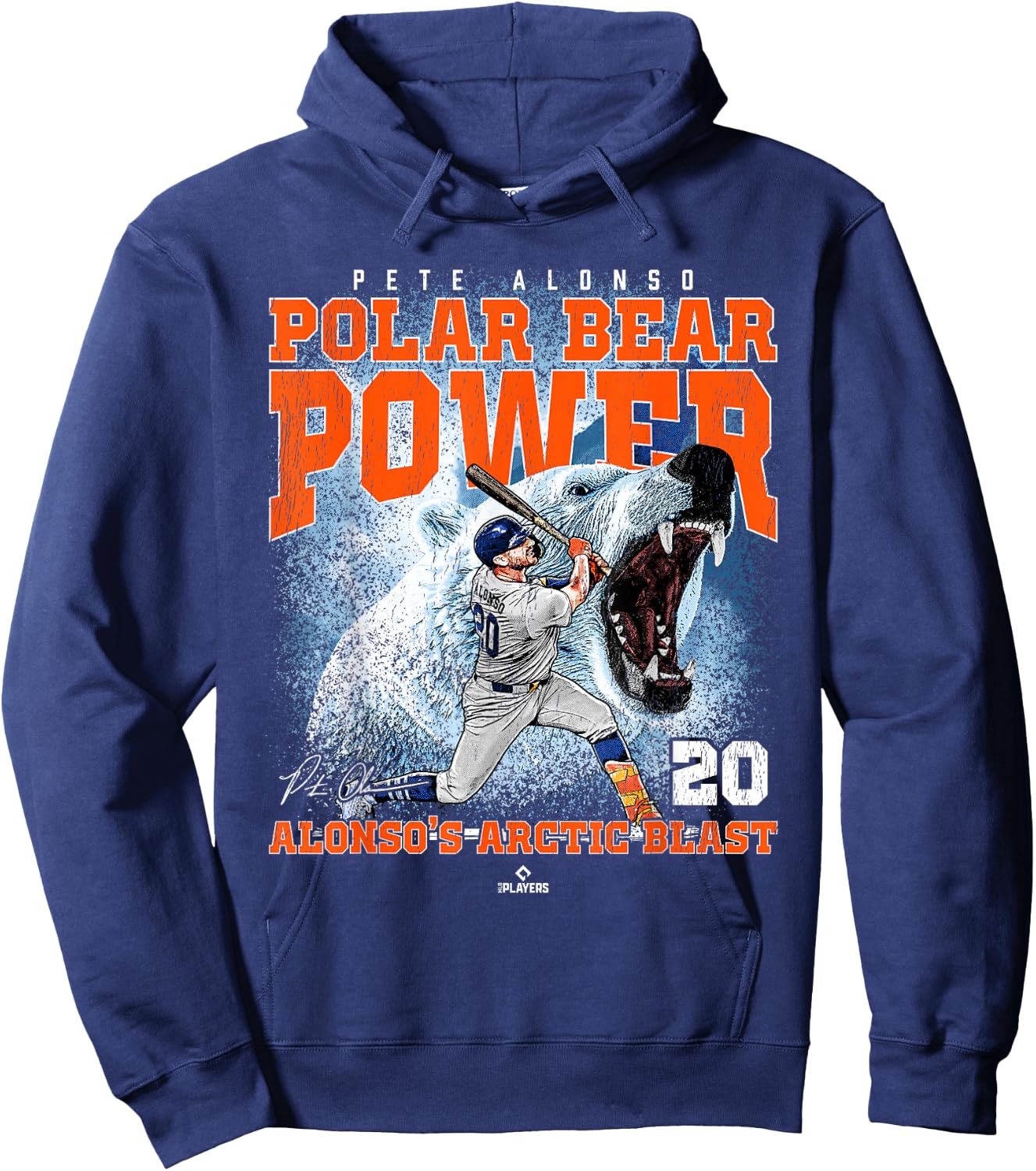 Polar Bear Power: Arctic Blast Pete Alonso New York MLBPA Hoodie - Hoodie | Navy