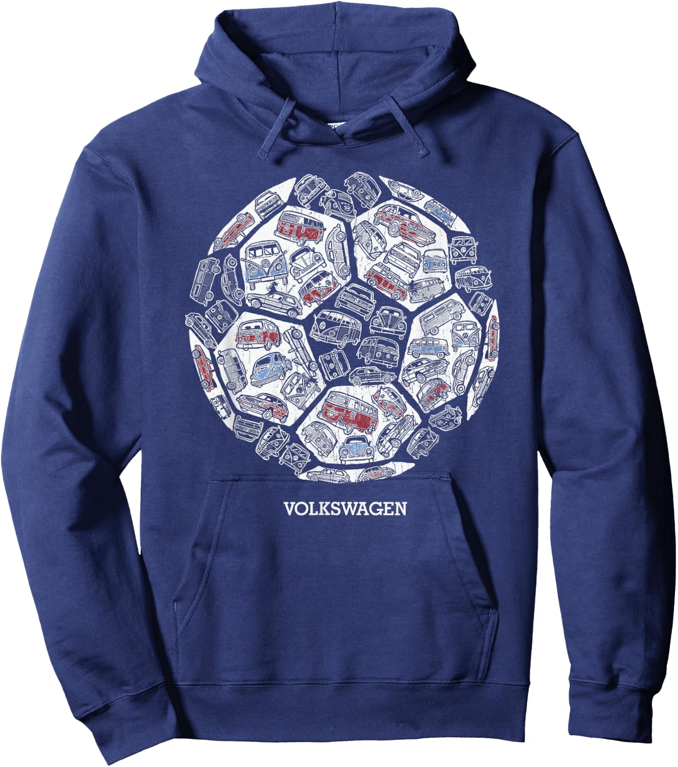 England Euro Football Campervans And Cars Hoodie - Hoodie | Navy