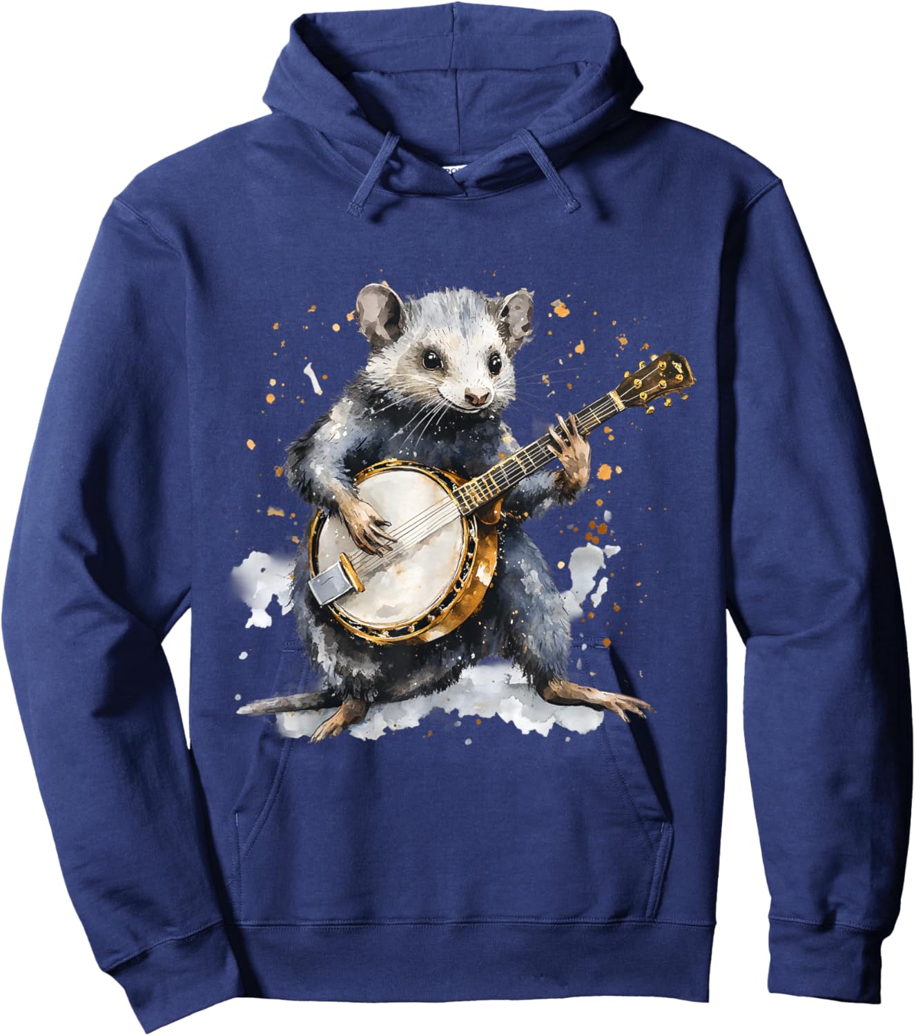 Banjo Opossum Bluegrass Banjo Player Possum Playing Banjo Hoodie - Hoodie | Navy