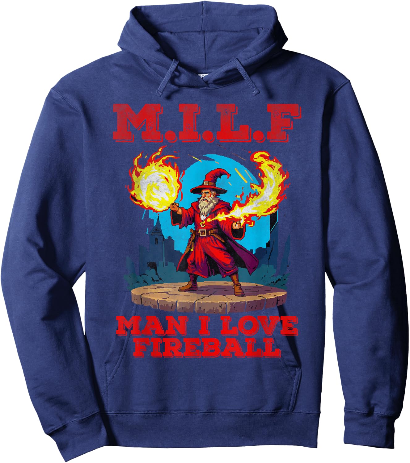 Man I love fireball M.I.L.F Hoodie - Hoodie | Navy