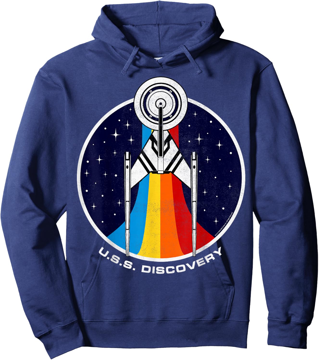 Star Trek Discovery Rainbow Stars Badge Hoodie - Hoodie | Navy