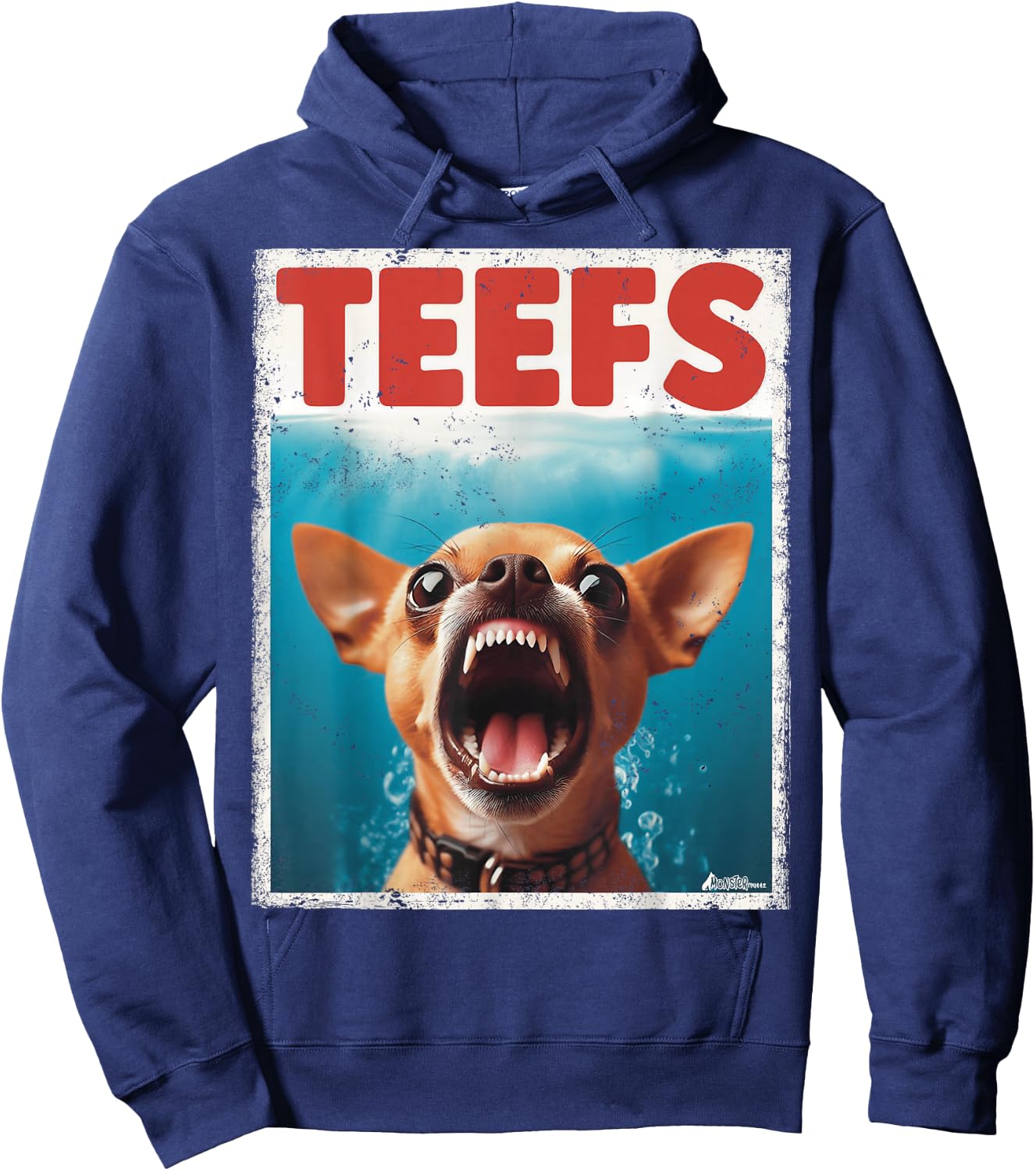 Funny Chihuahua Teefs Top, Teeth Chi Jowls Paws Dog Mom Dad Hoodie - Hoodie | Navy