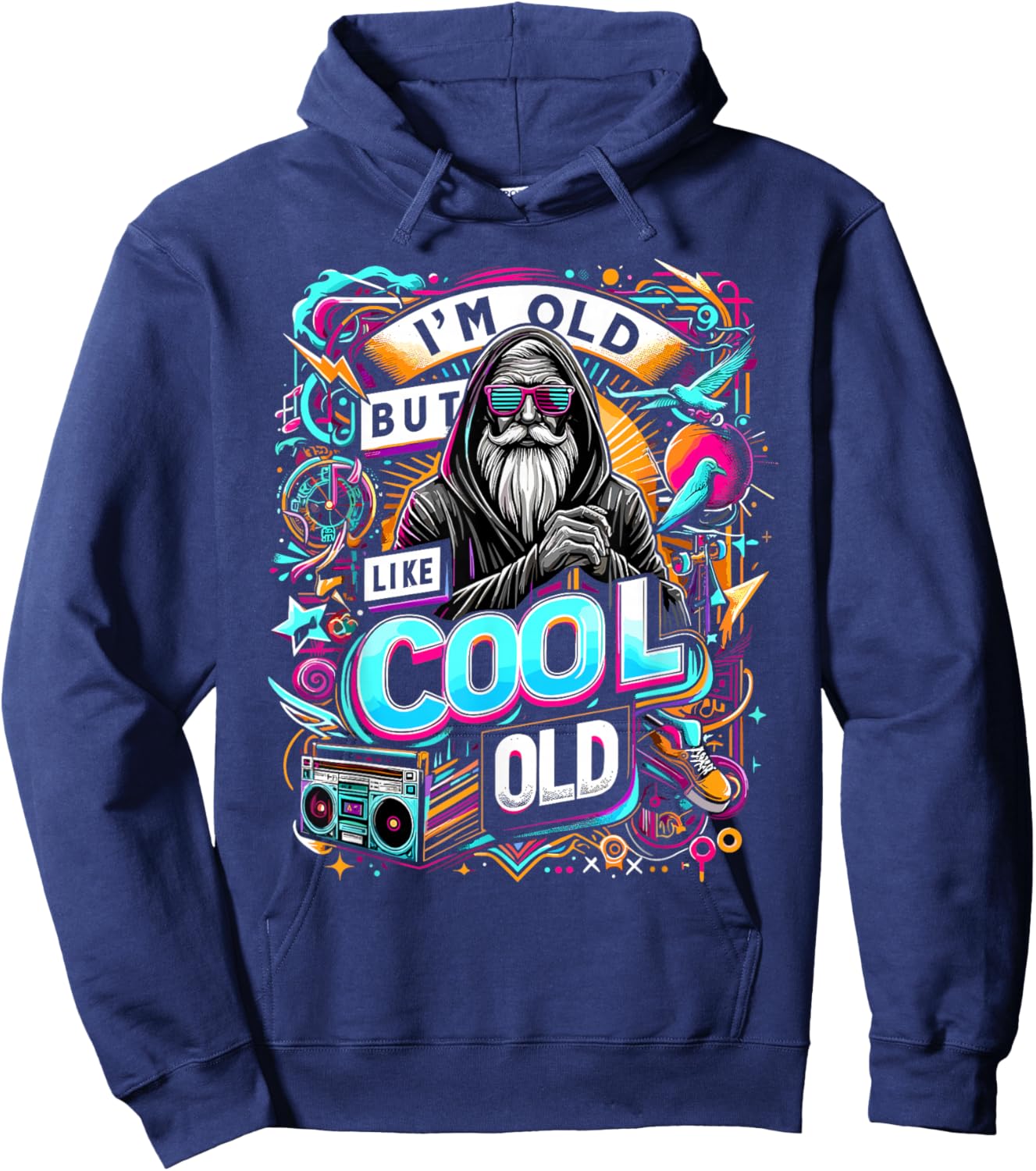 I'm Old, But Like Cool Old Shirt Funny Vintage Style Hoodie - Hoodie | Navy