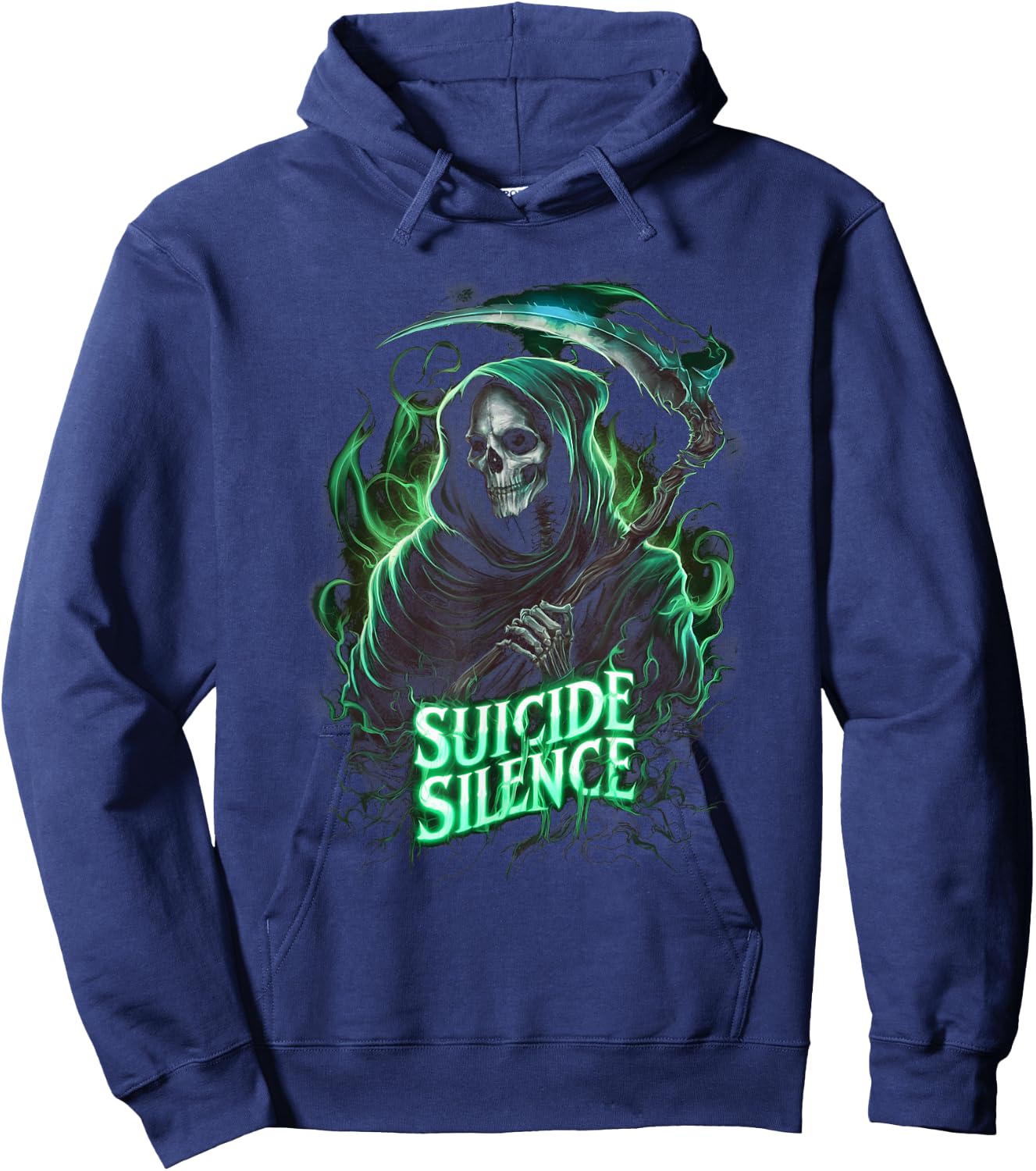 Suicide Silence Grim Reaper Occult Gothic Horror Hoodie - Hoodie | Navy