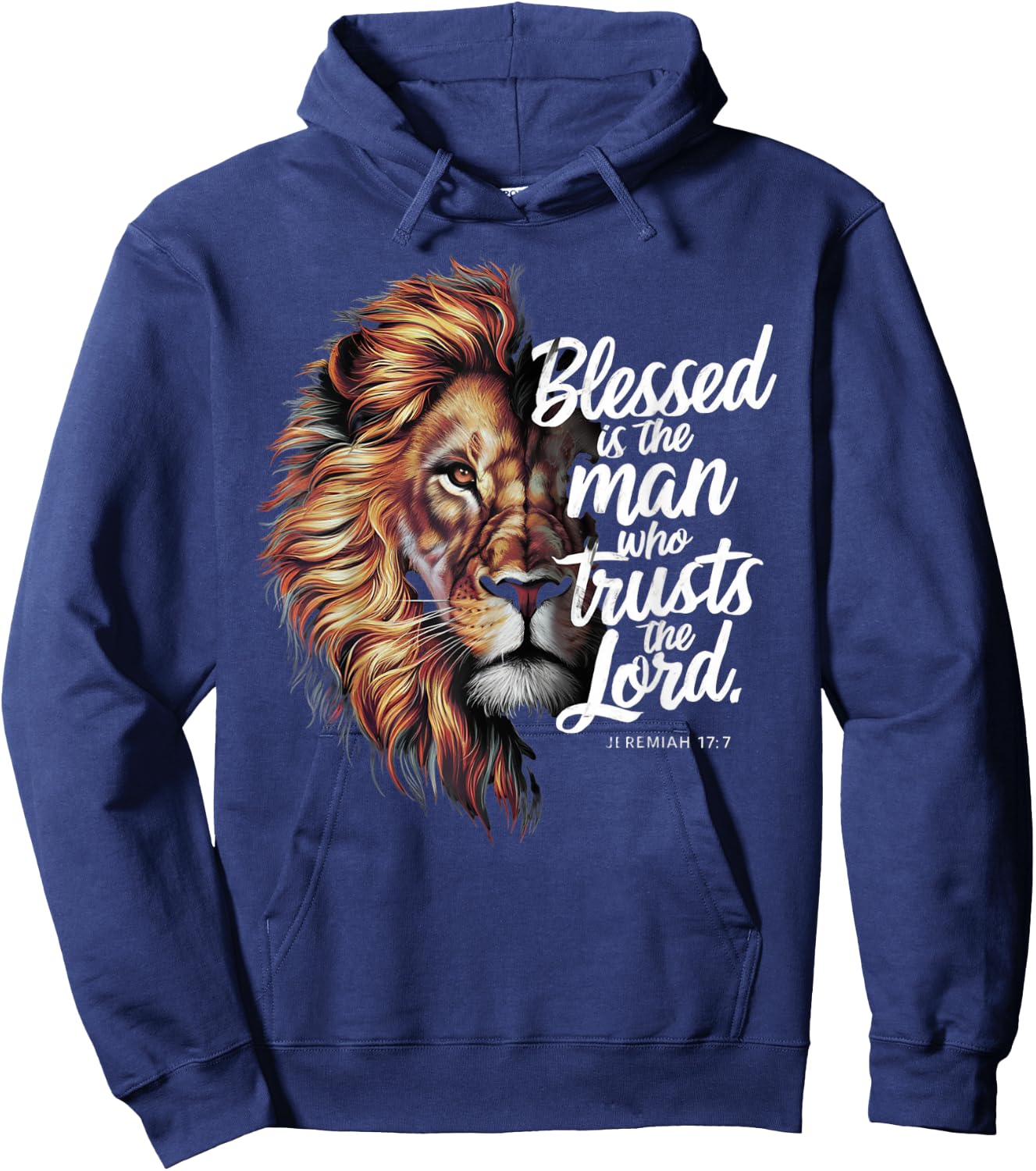 Blessed Christian God Jesus Faith Bible Verse Jeremiah Lion Hoodie - Hoodie | Navy
