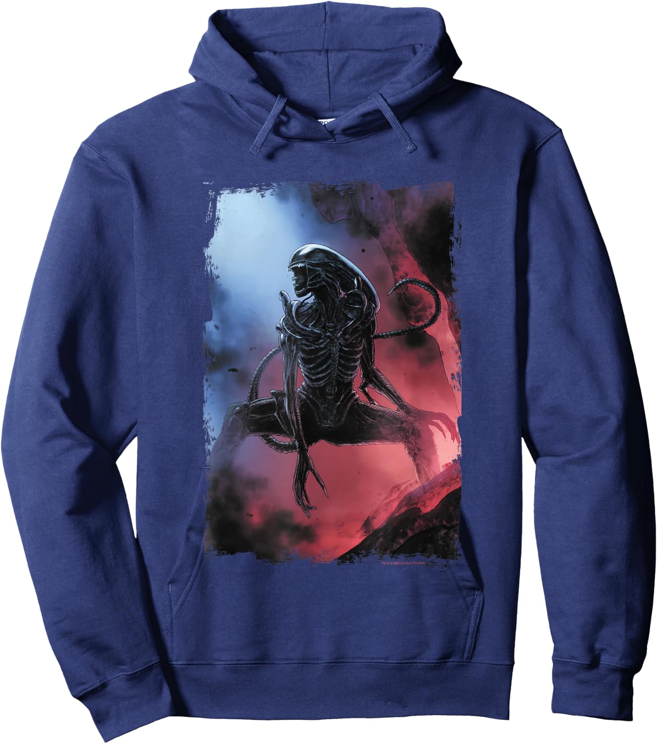 Aliens Iconic Dangerous Xenomorph Roar Big Chest Poster Hoodie - Hoodie | Navy