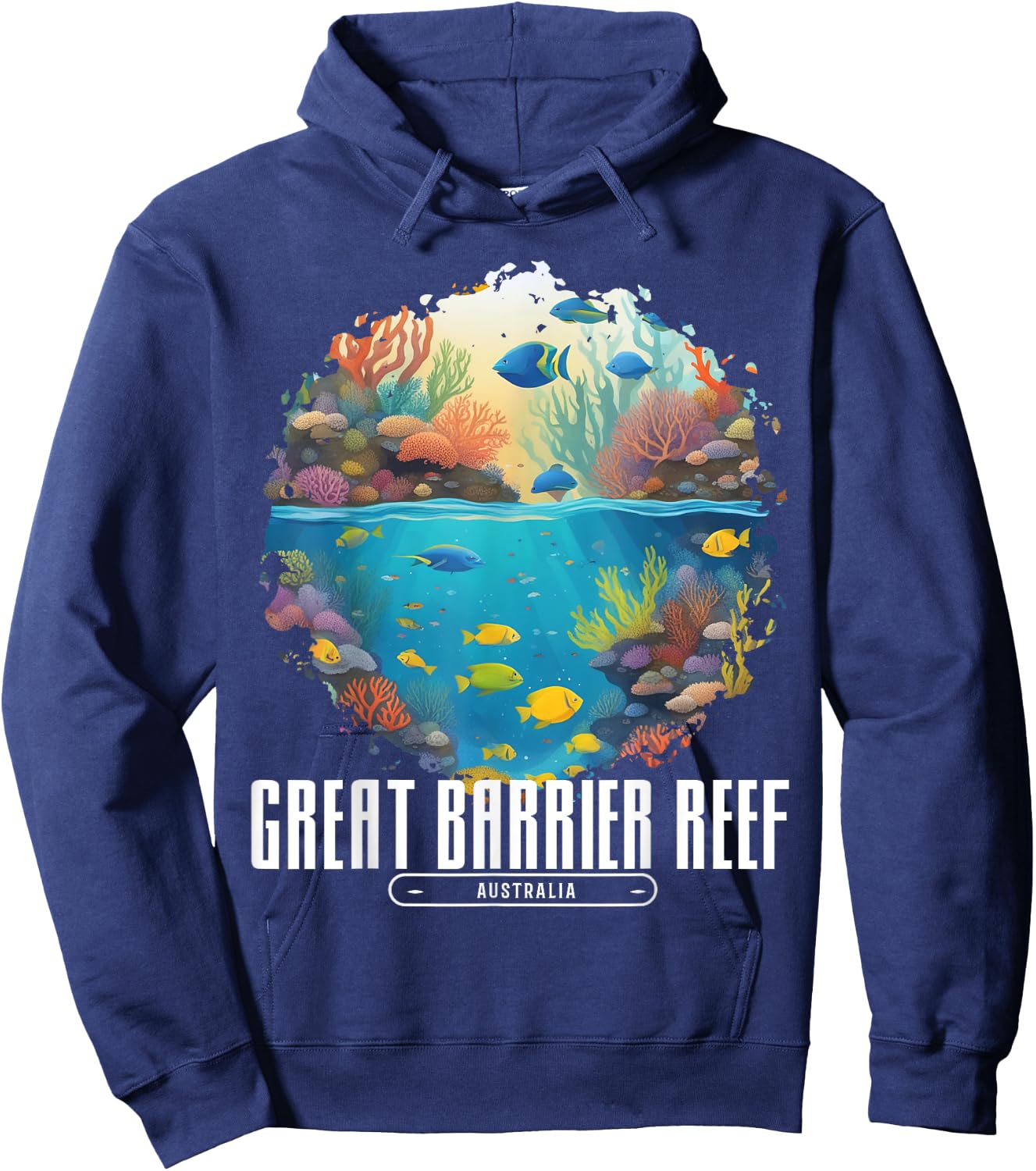 Great Barrier Reef Coral reef Fish Diving Australia Hoodie - Hoodie | Navy