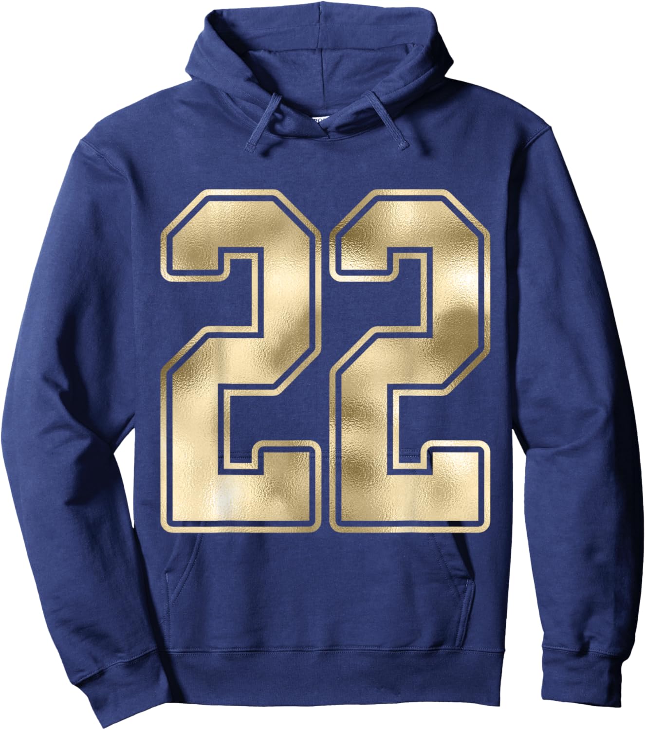 #22 Outline Number 22 Sports Fan Jersey Style Costume Hoodie - Hoodie | Navy