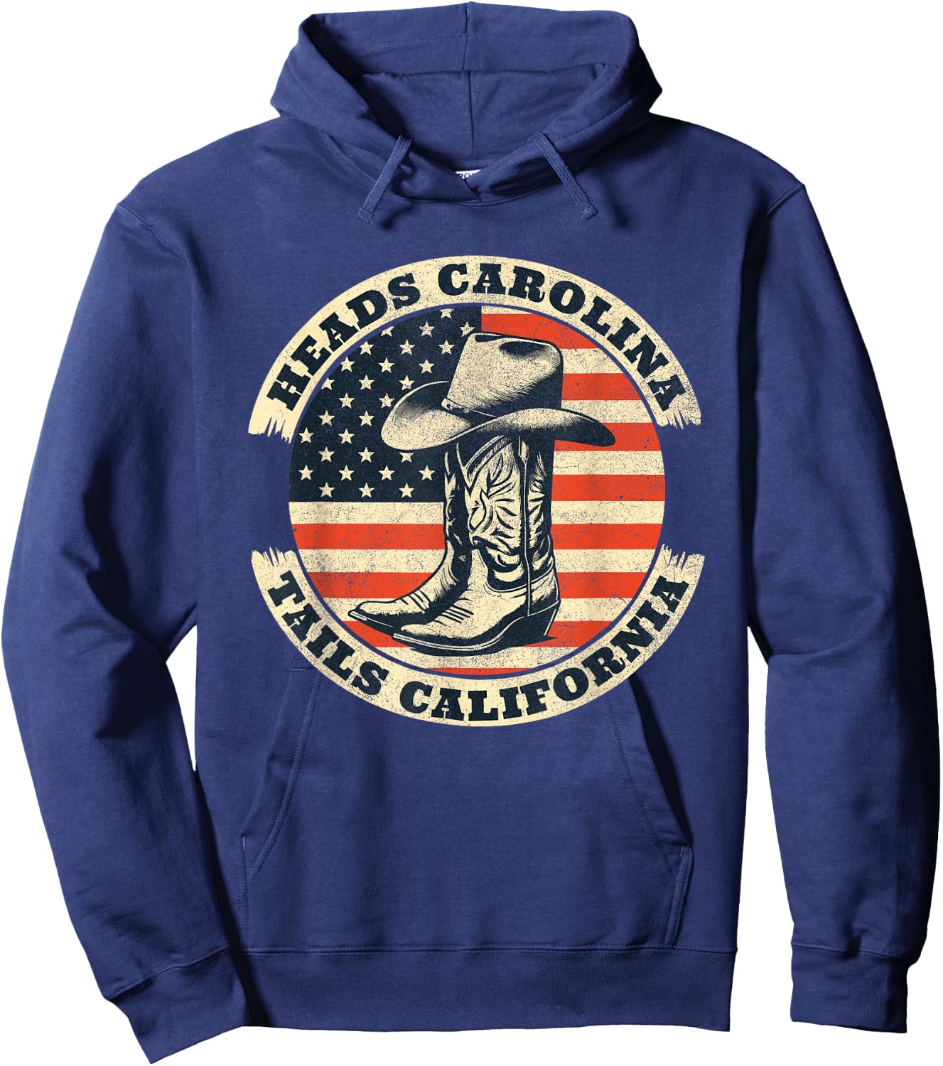 Heads Carolina Tail California Retro Vintage Country Hoodie - Hoodie | Navy