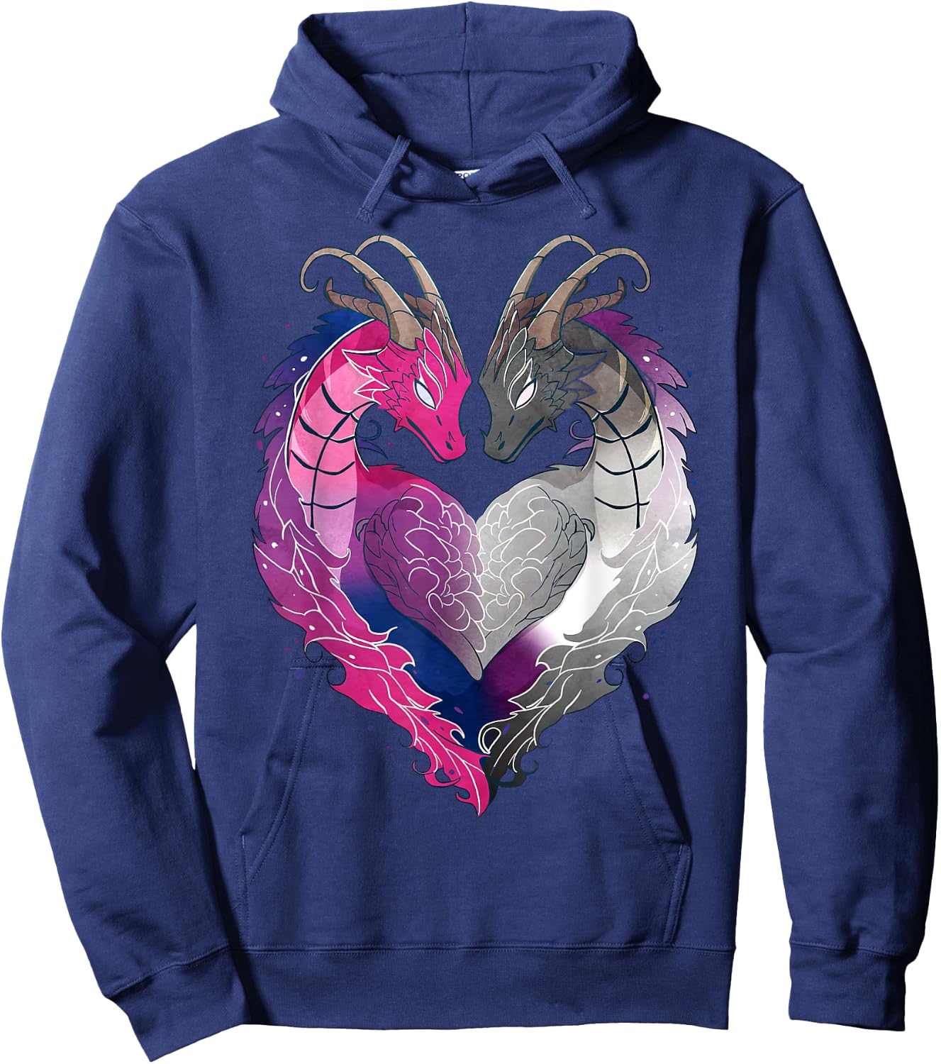 Asexual Bisexual Pride Gay Pride Month Bisexual Dragon LGBT Hoodie - Hoodie | Navy
