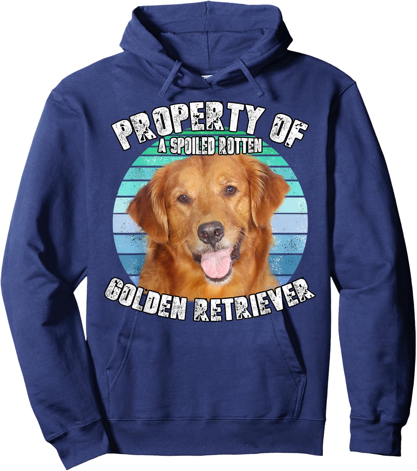 Golden Retriever Retro Property Of Hoodie - Hoodie | Navy