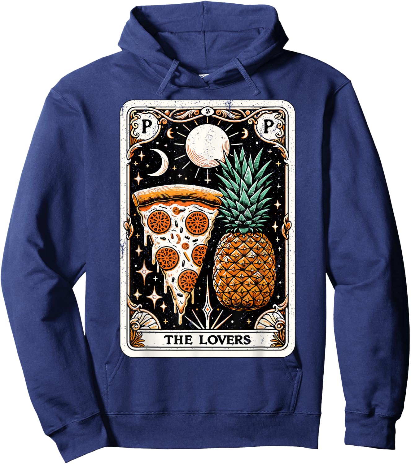 Pineapple Pizza Tarot Card Hawaii Pizza Lover Funny Pizza Hoodie - Hoodie | Navy