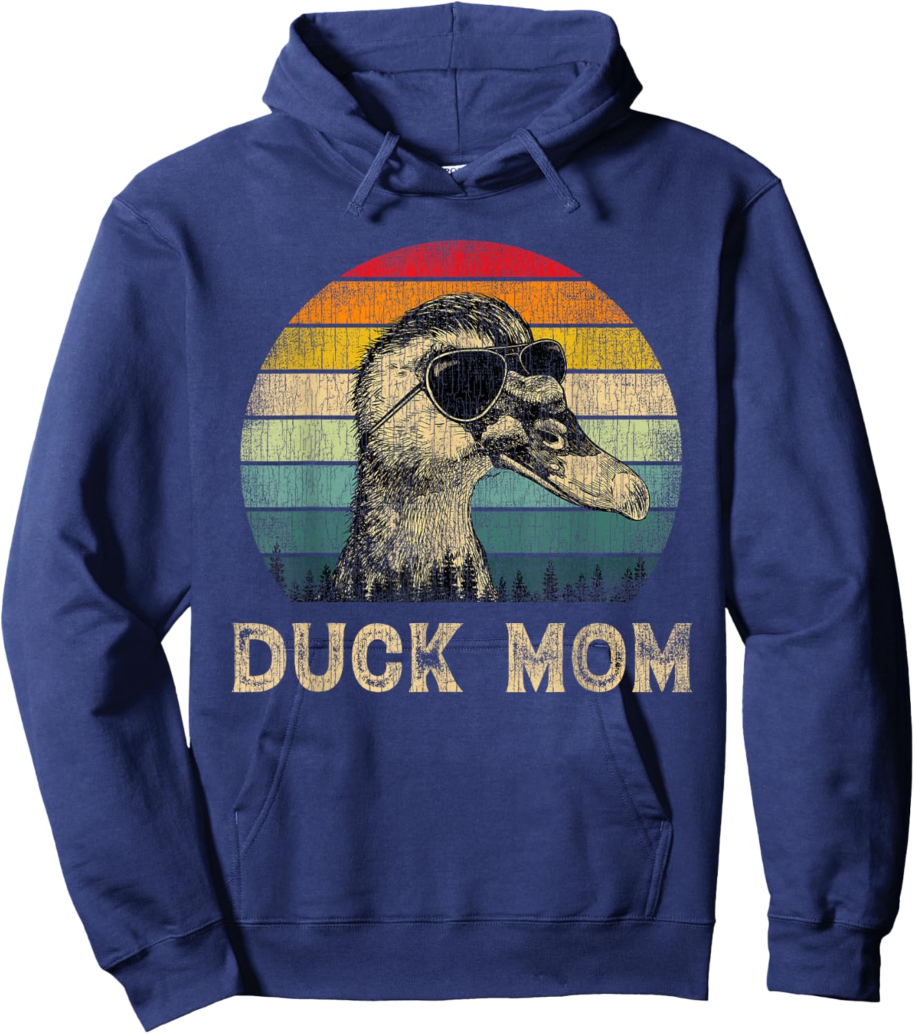Vintage Duck Mom Duck Lovers Mommy Mother's Day Hoodie - Hoodie | Navy