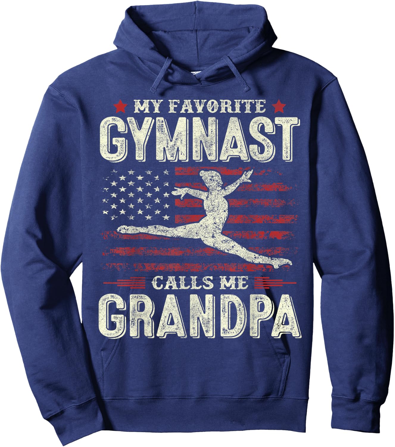My Favorite Gymnast Calls Me Grandpa Gymnastics Fathers Day Hoodie - Hoodie | Navy