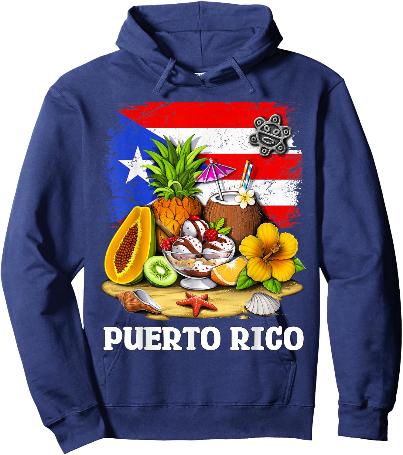 Puerto Rico Flag Boricua Proud Puerto Rican Heritage Hoodie - Hoodie | Navy