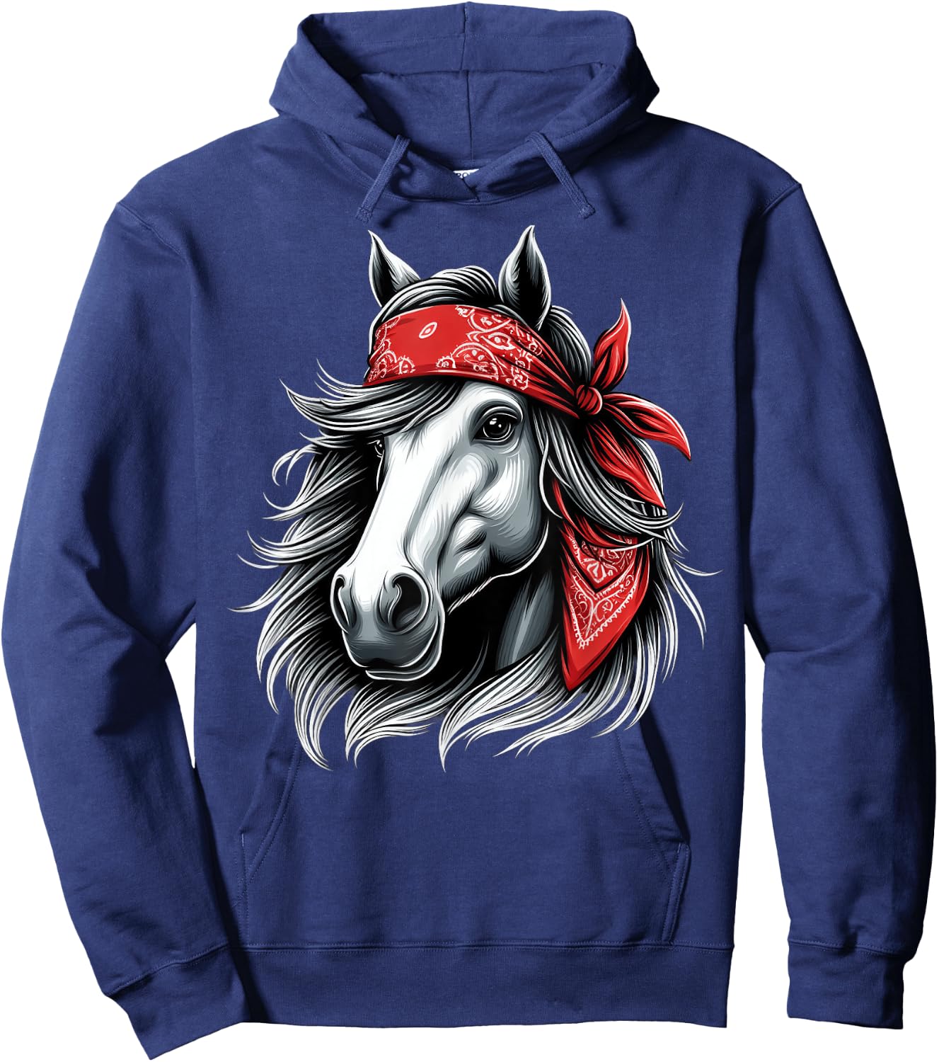 Horse Bandana T Shirt for Horseback Riding Horse Lover Hoodie - Hoodie | Navy
