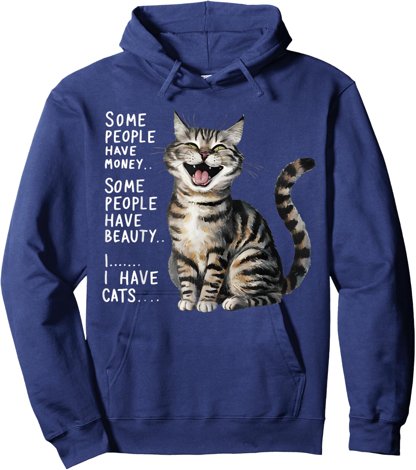 Some People Have Money Have Beauty I Have Cats Hoodie - Hoodie | Navy
