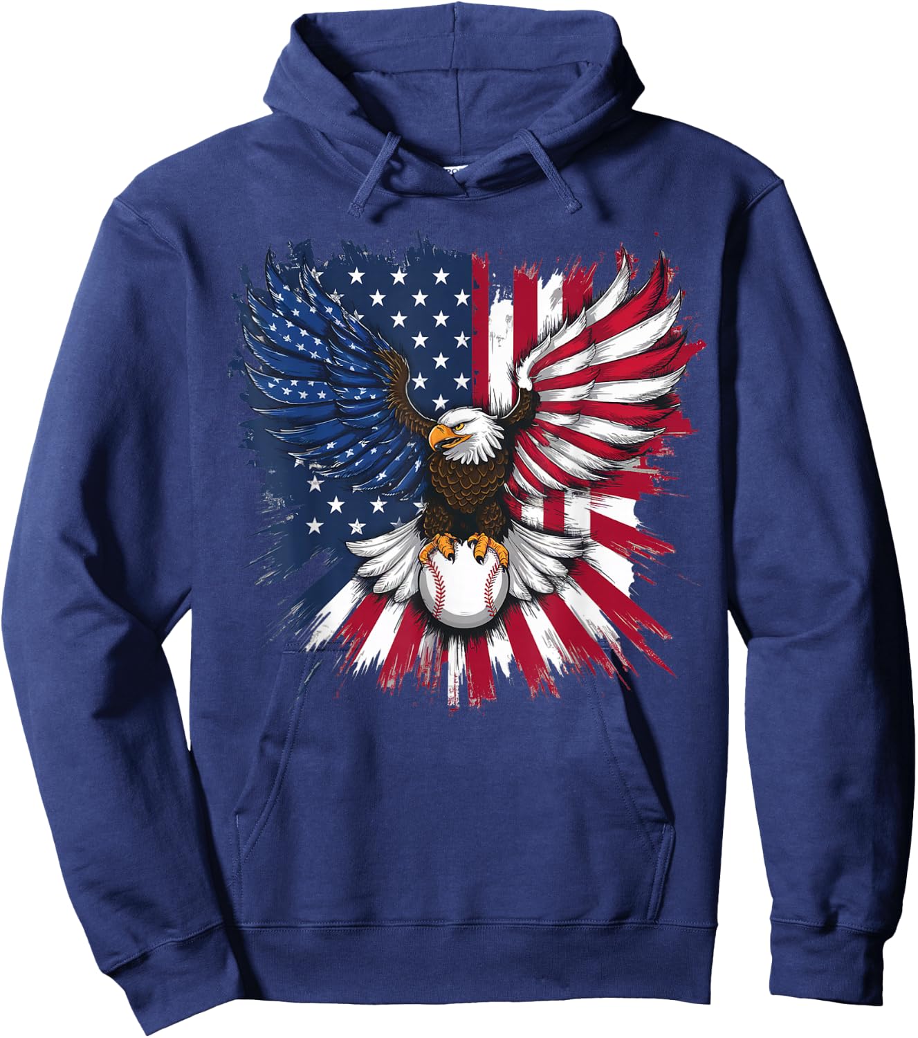 American Flag Baseball Player Bat Fan Catcher Pitcher USA Hoodie - Hoodie | Navy