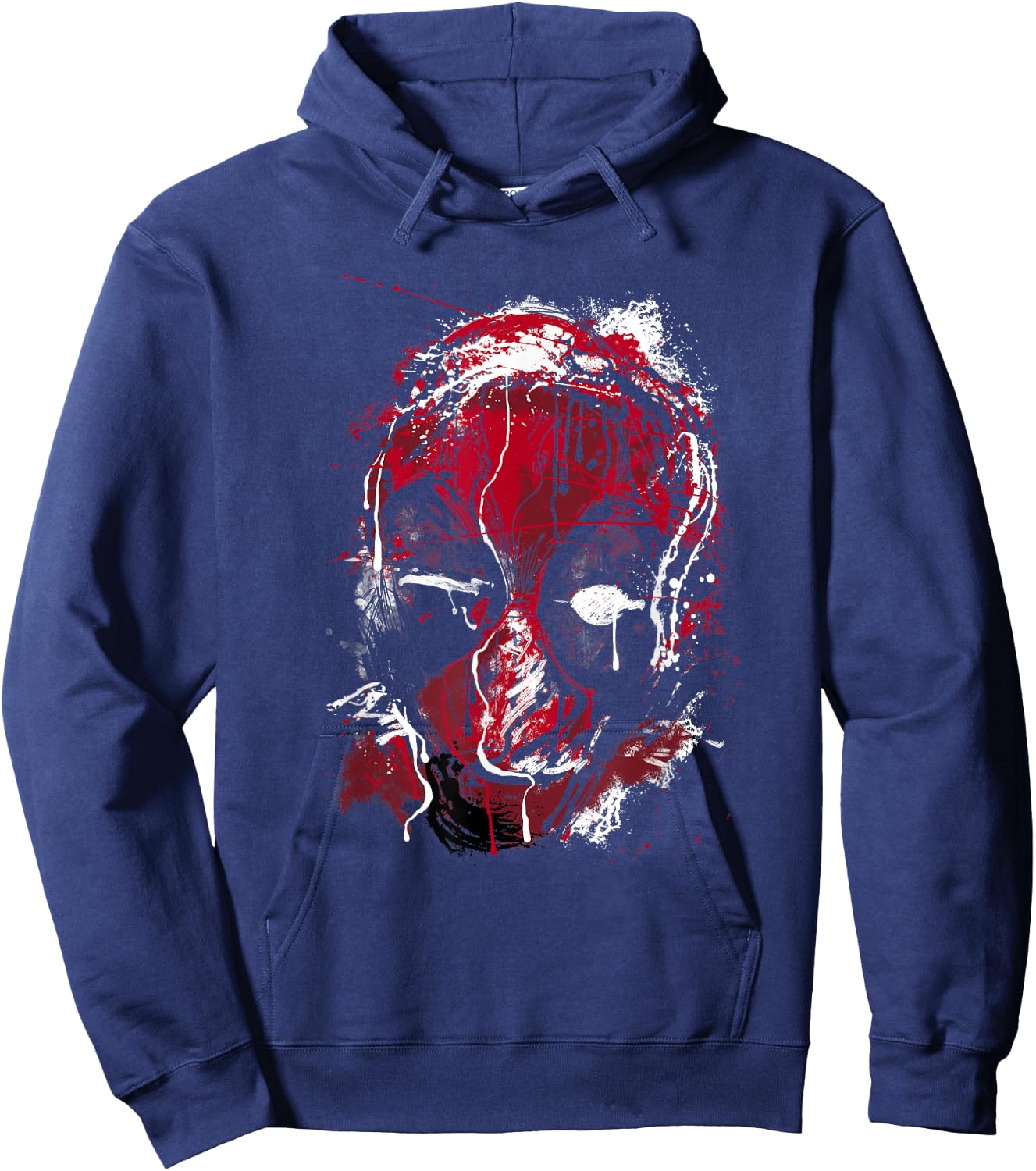 Marvel Deadpool Take A Punch Graphic Drip Art Big Face Hoodie - Hoodie | Navy