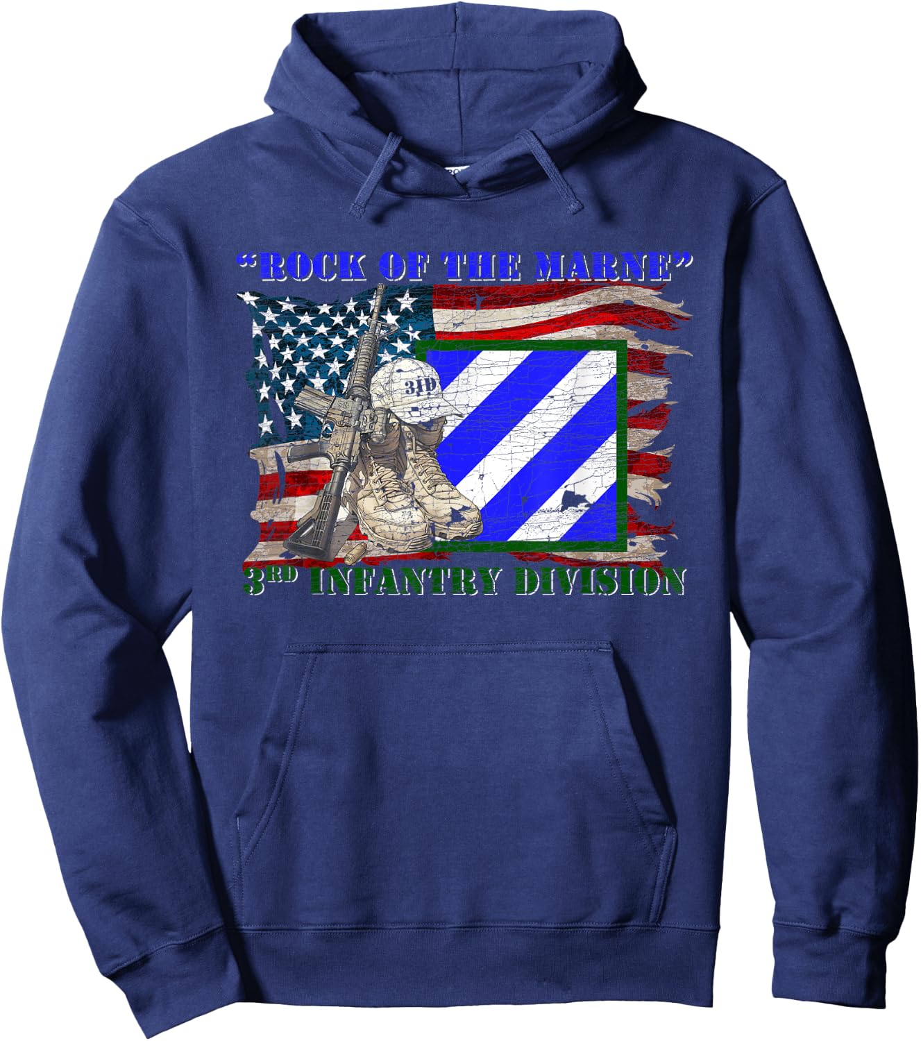 3rd Infantry Division 3ID Rock of the Marne Fort Stewart Hoodie - Hoodie | Navy