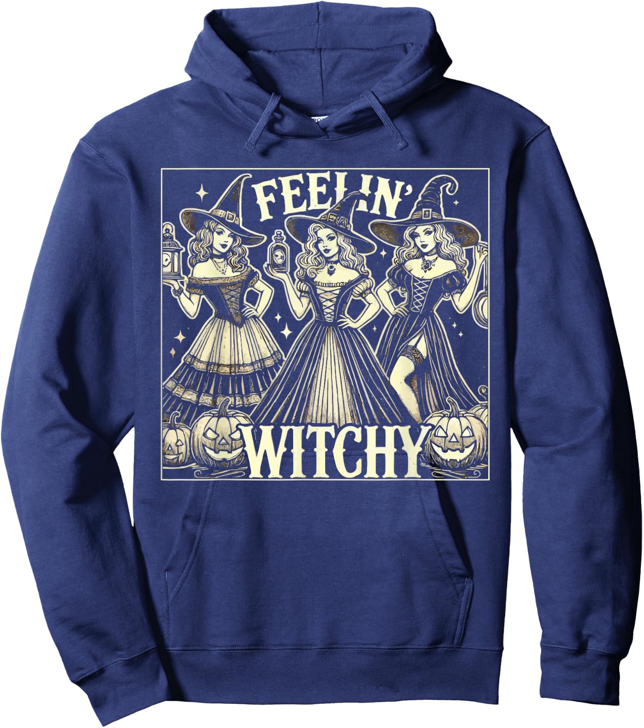Halloween Witch Lover Spooky Witchy Broom Trick Or Treat Hoodie - Hoodie | Navy