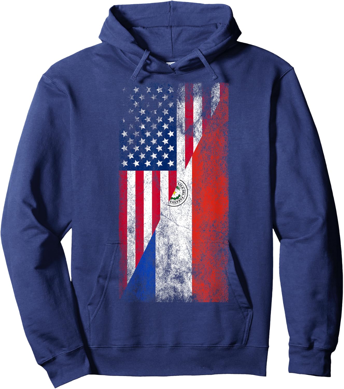 USA & Paraguay Flags - United States of America, Paraguayan Hoodie - Hoodie | Navy
