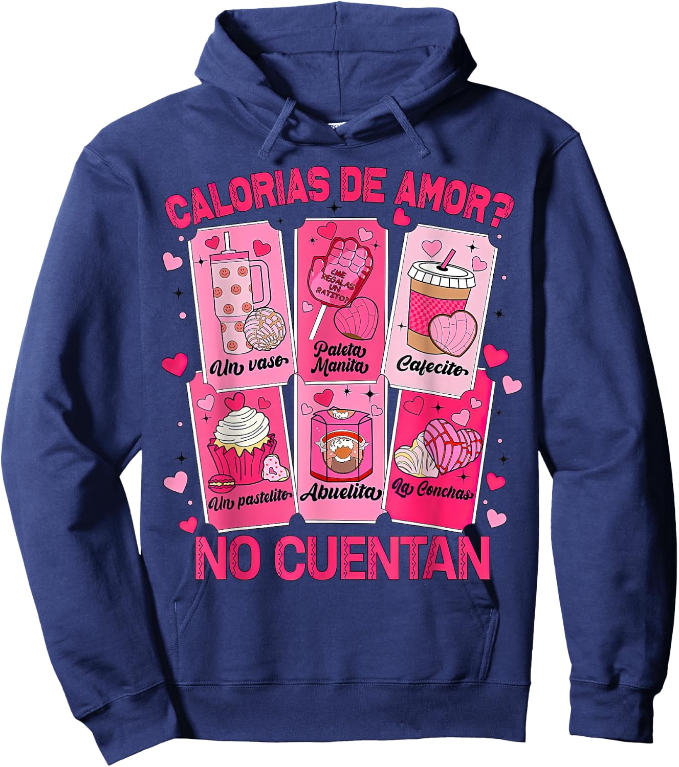 Calorias de amor No Cuentan Hoodie - Hoodie | Navy