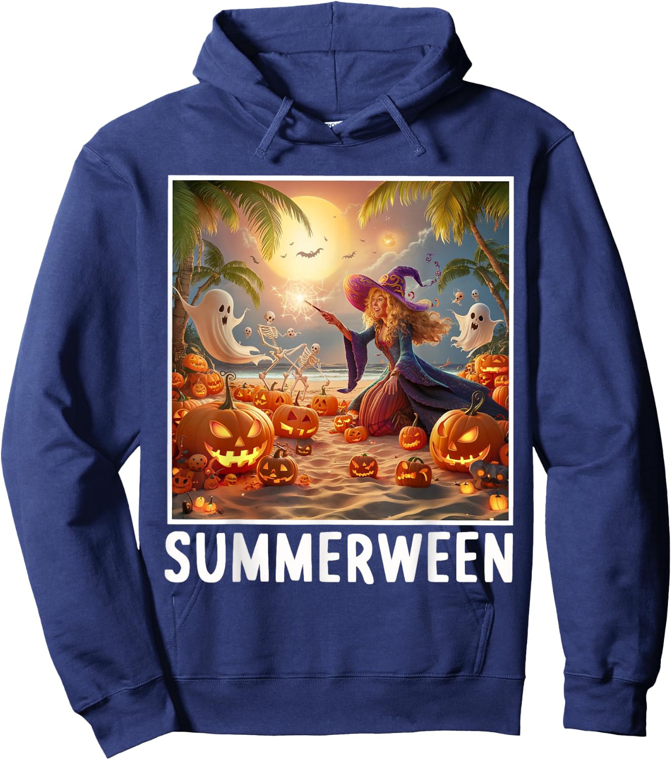 Summerween Vibes Halloween Summer Celebrate Hoodie - Hoodie | Navy