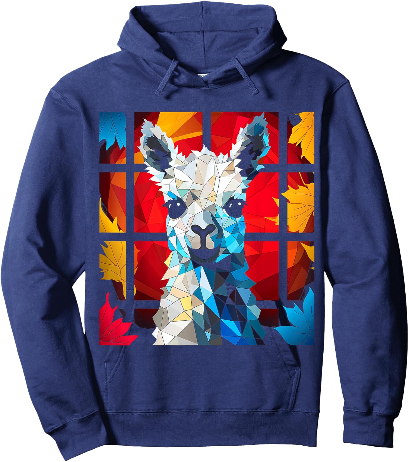 Alpaca Polygon Animal Zoo Artwork Llama Hoodie - Hoodie | Navy