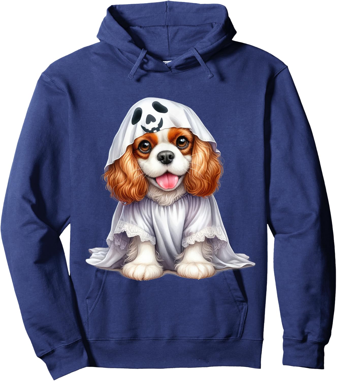 Funny Ghost Cavalier King Charles Spaniel Dog Lover Hoodie - Hoodie | Navy