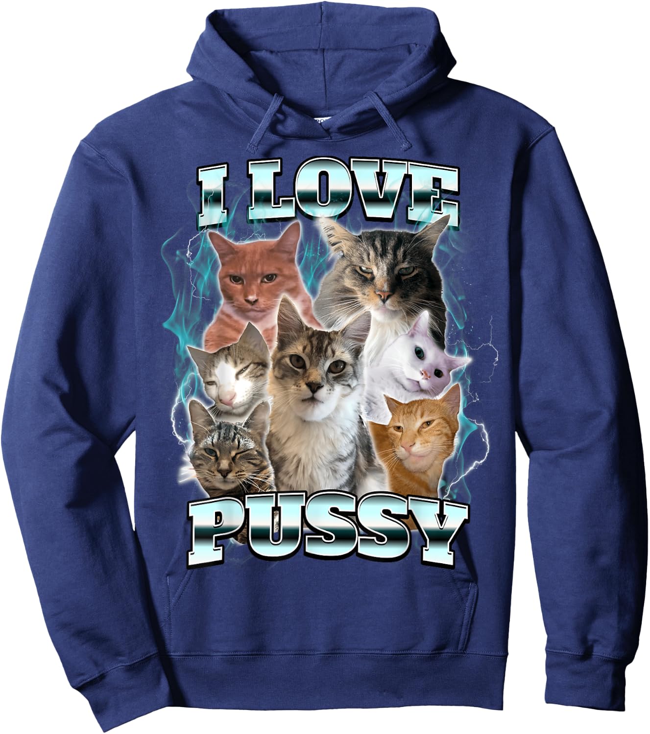 I Love Pussy Cat Hoodie - Hoodie | Navy