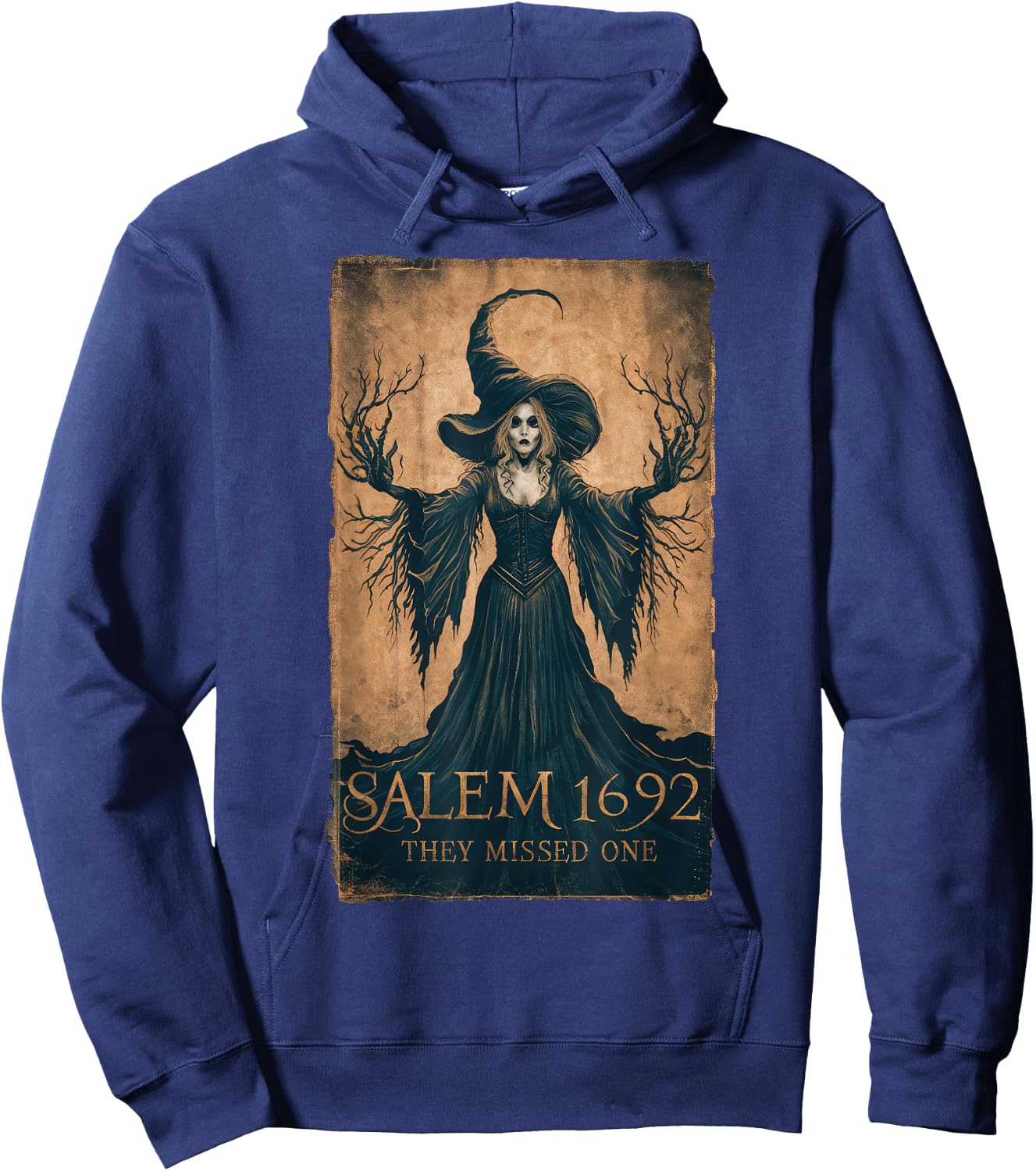 Salem 1692 They Missed One Halloween Feminist Witch Trials Hoodie - Hoodie | Navy
