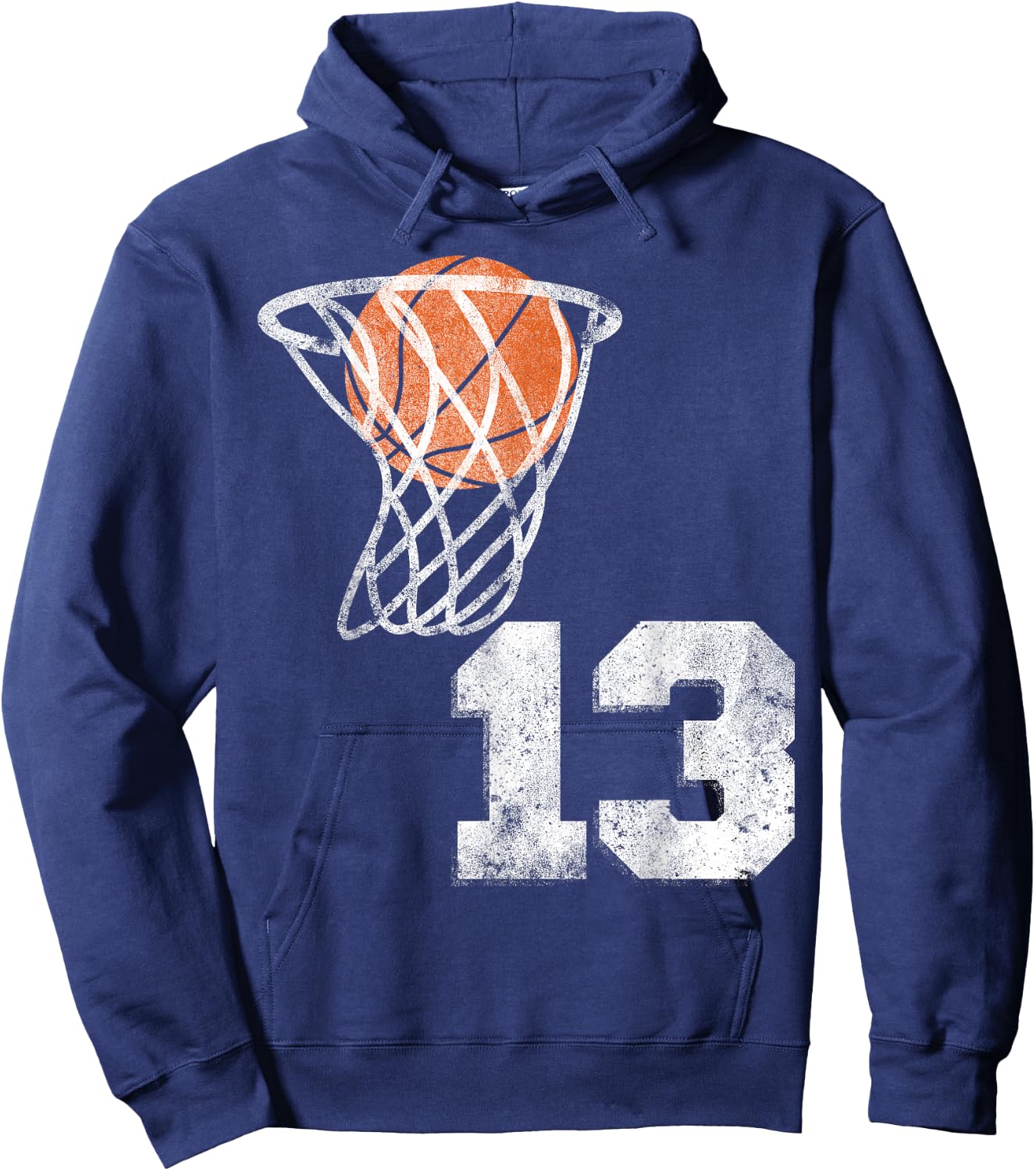Vintage Basketball Jersey Number 13 Player Number Hoodie - Hoodie | Navy