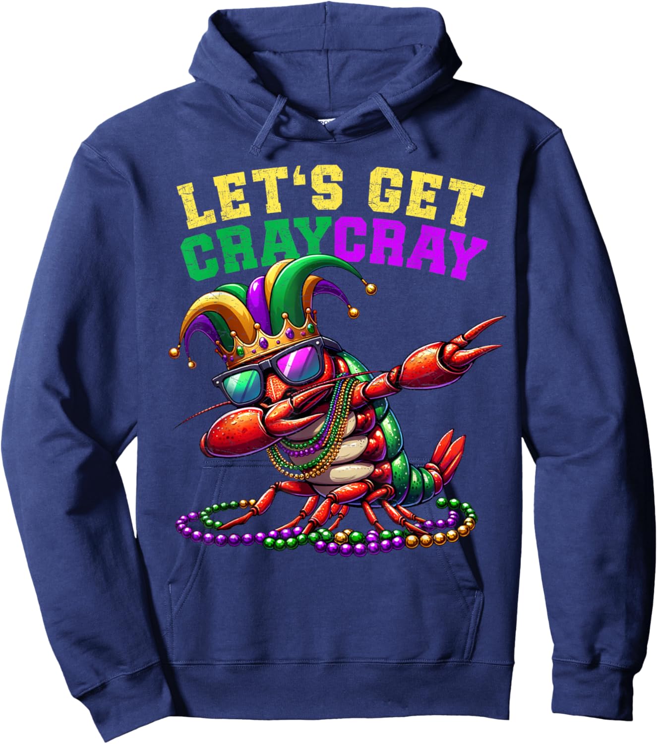 Dabbing Crawfish Costume Kids Toddler Boys Men Mardi Gras Hoodie - Hoodie | Navy