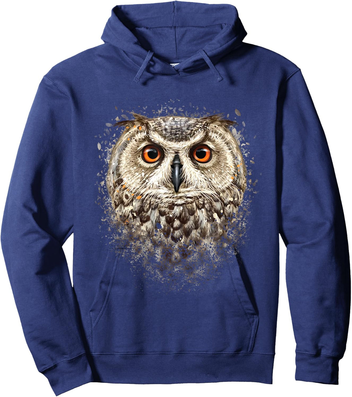 Artistic Owl Face - Birds Ornithologist Nature Animal Lover Hoodie - Hoodie | Navy