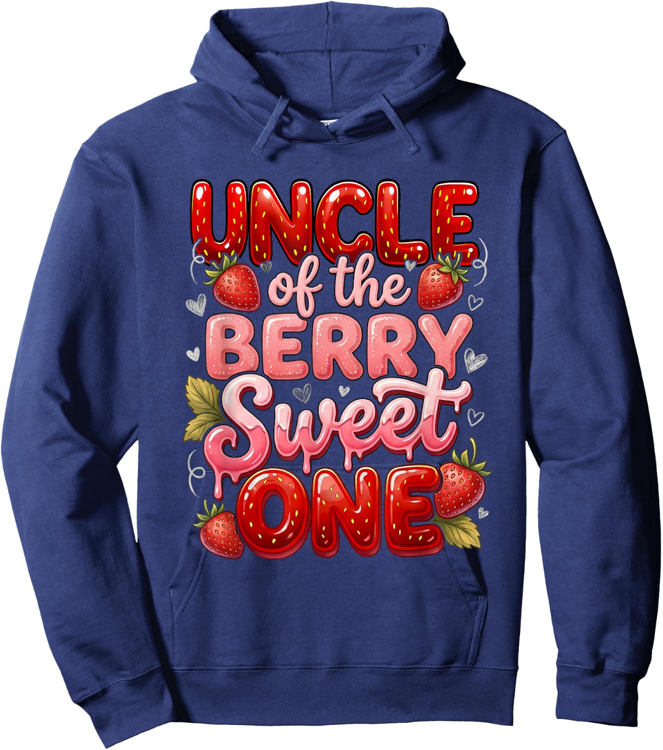 Uncle of The Berry Sweet One Cute First Birthday Hoodie - Hoodie | Navy