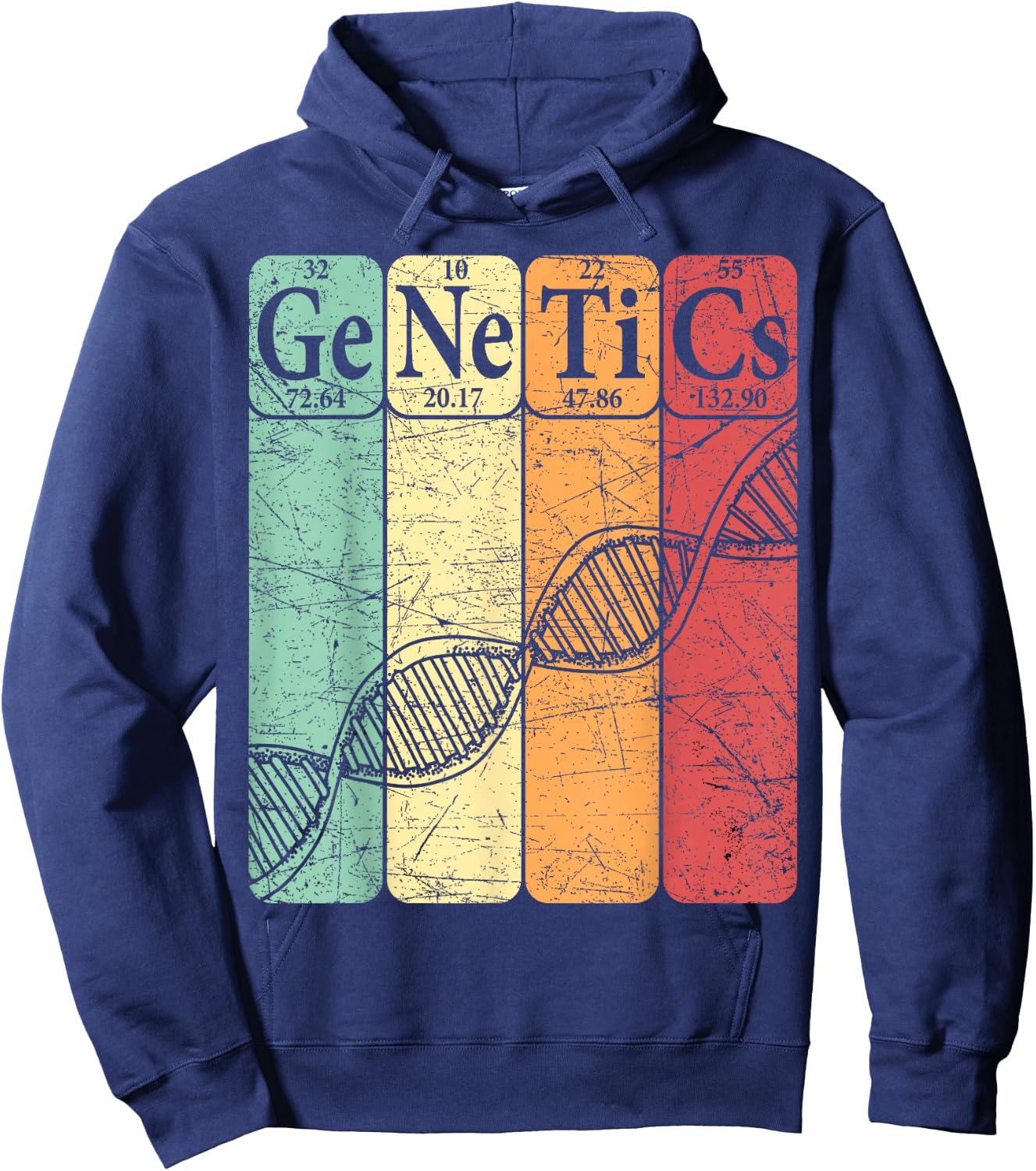 DNA Genetics Periodic Table Elements Biologist Retro Genetic Hoodie - Hoodie | Navy