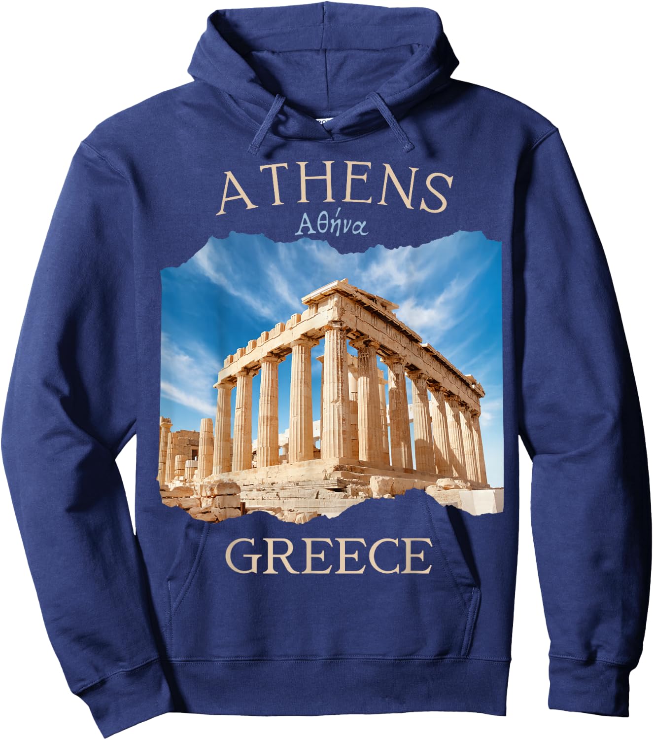 Acropolis and Parthenon Athens Greece Greek Souvenir Hoodie - Hoodie | Navy