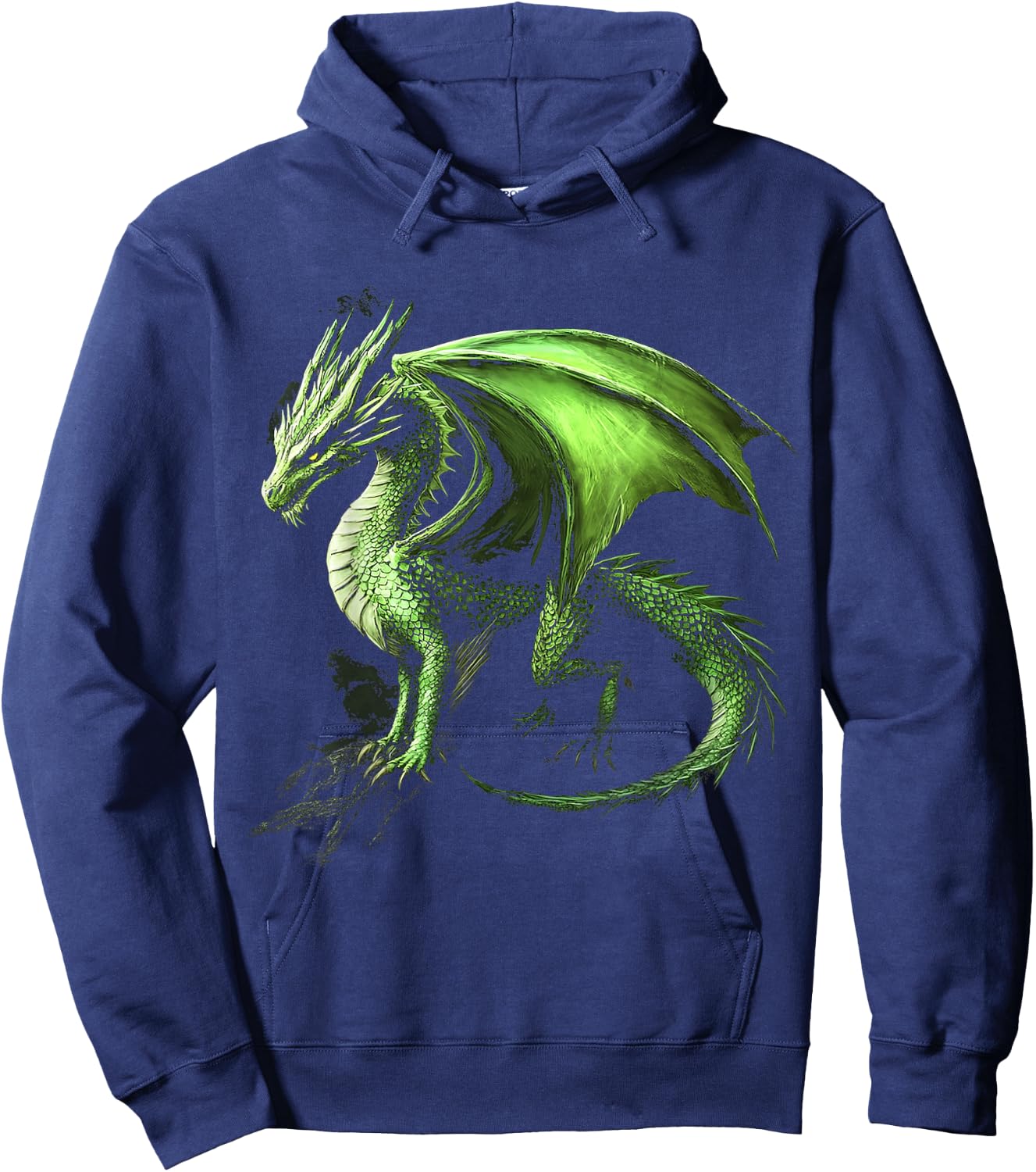 Green Dragon Motif Mythical Illustration Green Dragon Hoodie - Hoodie | Navy